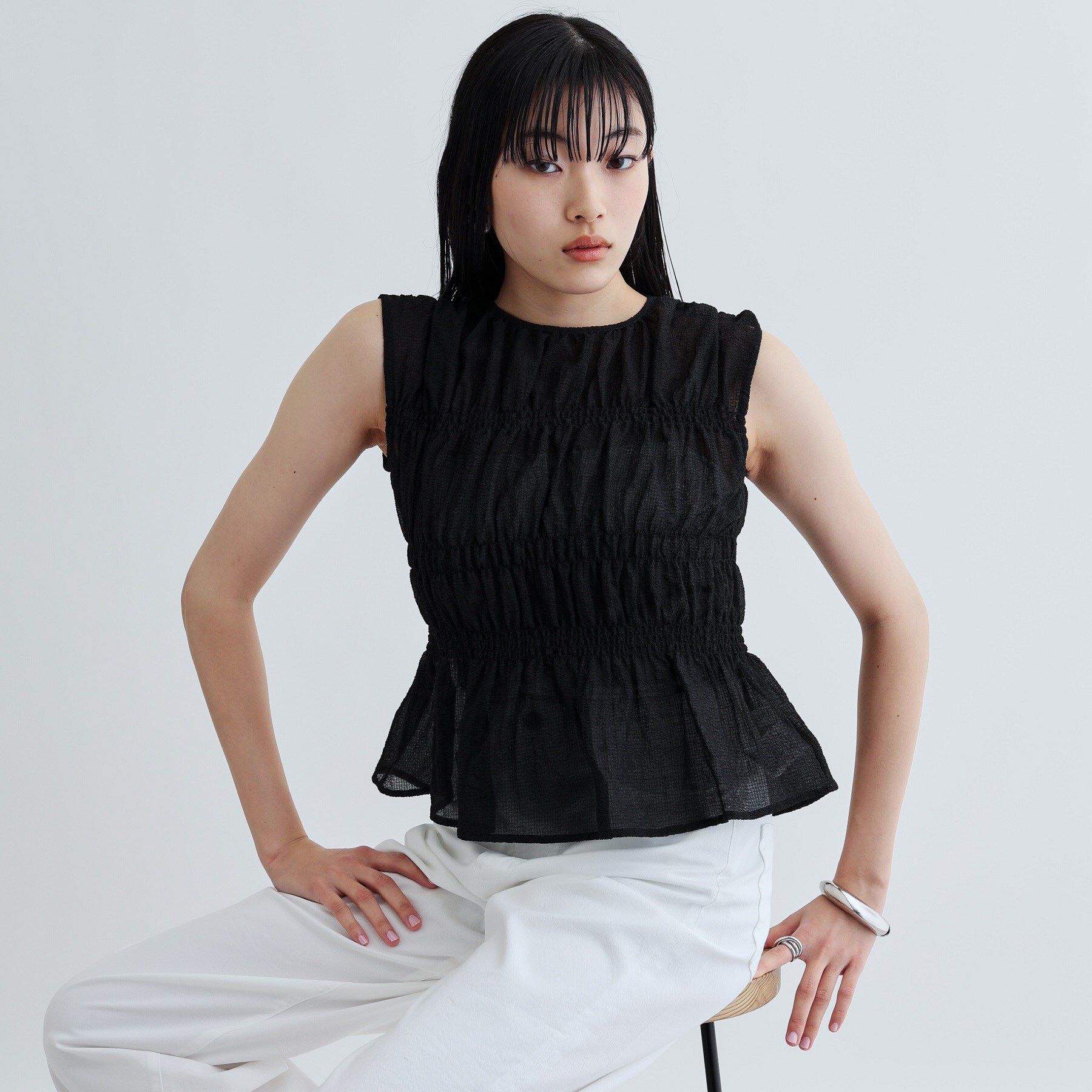 GALLEST「ワッシャーティアードブラウス」|シャツ・ブラウス|