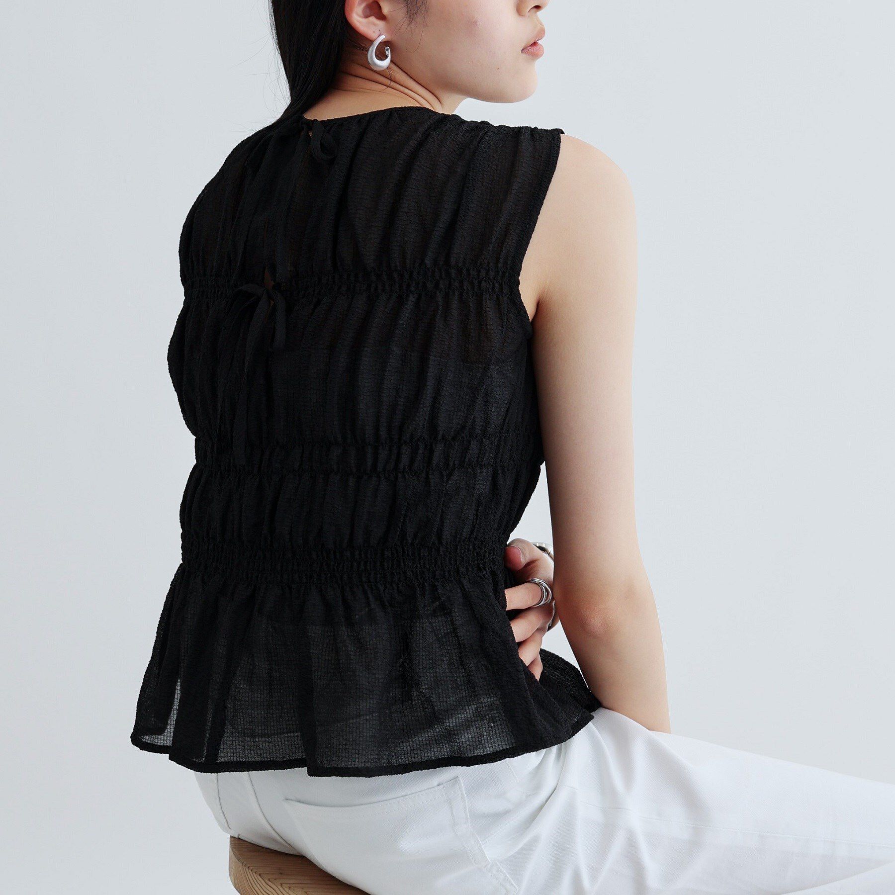 GALLEST「ワッシャーティアードブラウス」|シャツ・ブラウス|