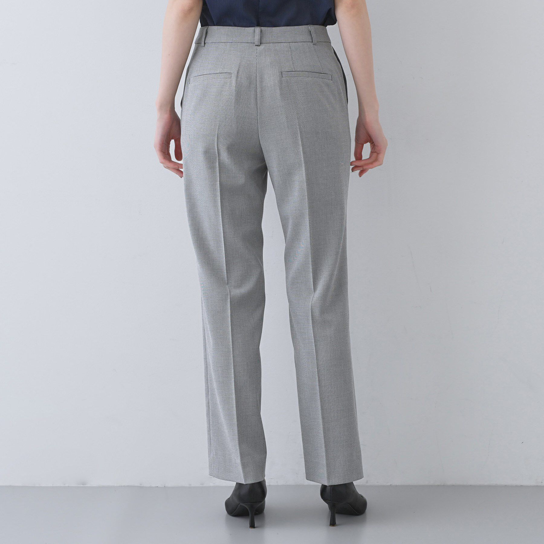 INDIVI「【洗える／夏スーツ】ミニ千鳥柄ストレートパンツ」|その他|