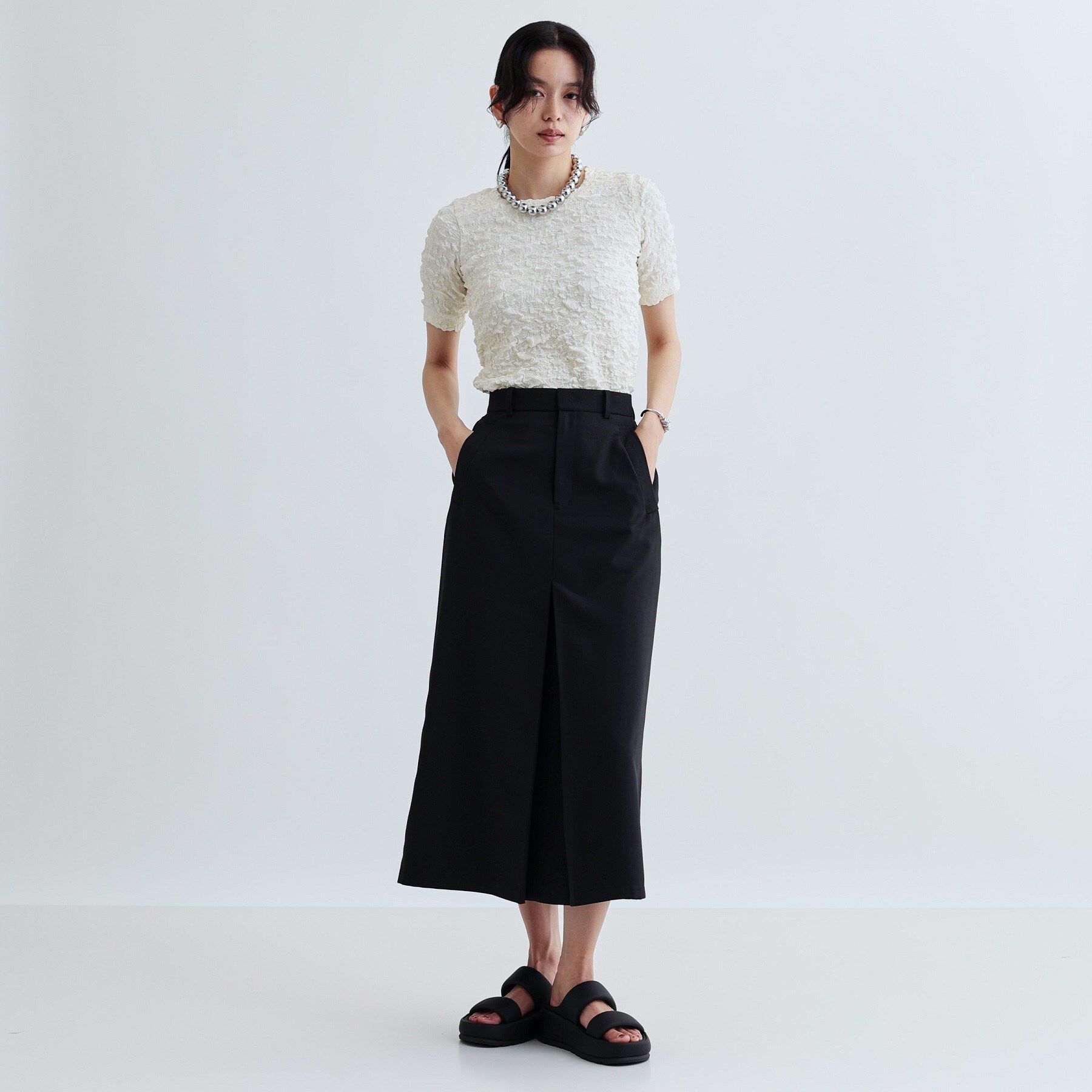 GALLEST「【セットアップ対応】リネンライクボックスタックスカート【カセット服/通勤・オフィス】」|スカート|