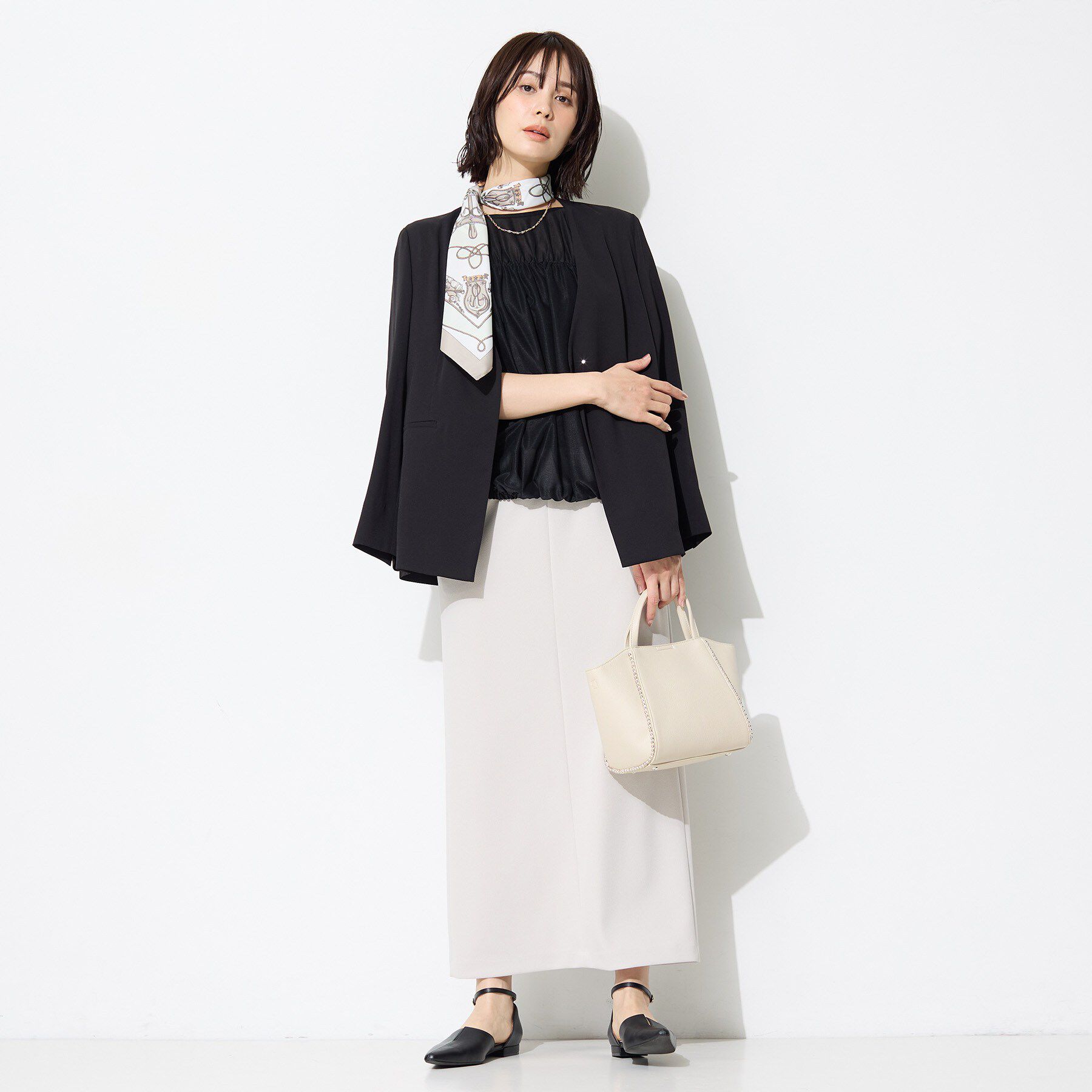 INDIVI「【洗える／体型カバー】シャーリングシアートップス」|Tシャツ・カットソー|