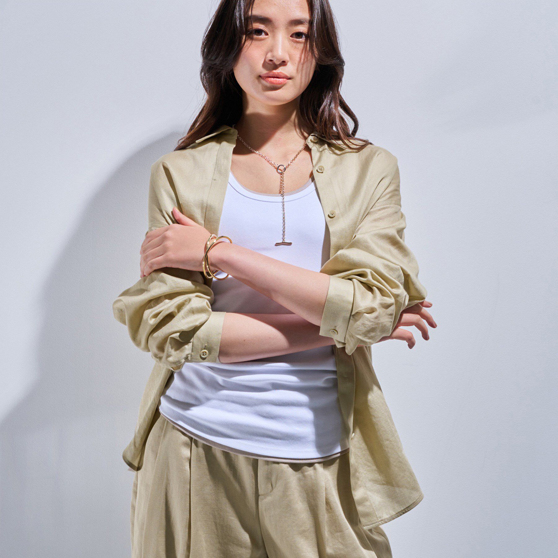 INDIVI「【日本製／SETUP可能】ガーゼ素材ブラウス」|シャツ・ブラウス|ベージュ(052)