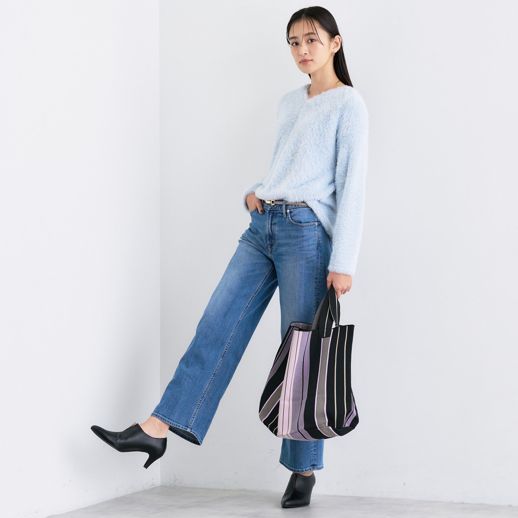 INDIVI「【選べる柄／WEB限定カラー】ビッグニットバッグ」|トートバッグ|