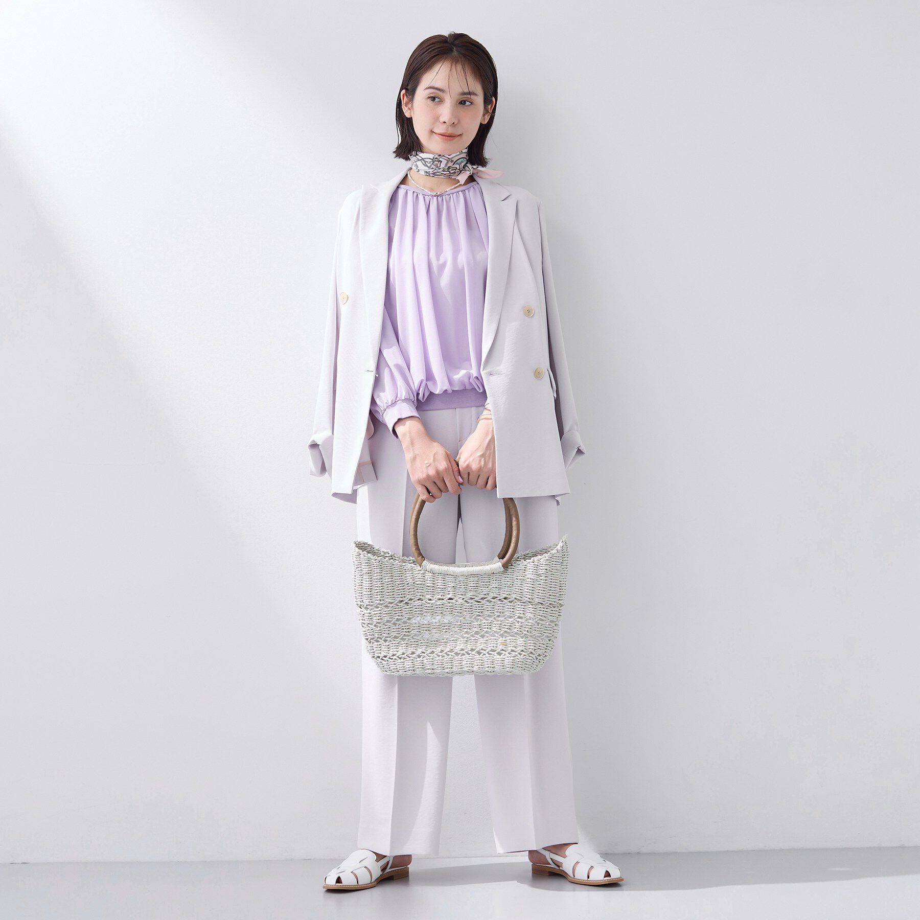 INDIVI「【体型カバー／マシンウォッシュ対応】シアージャージトップス」|Tシャツ・カットソー|