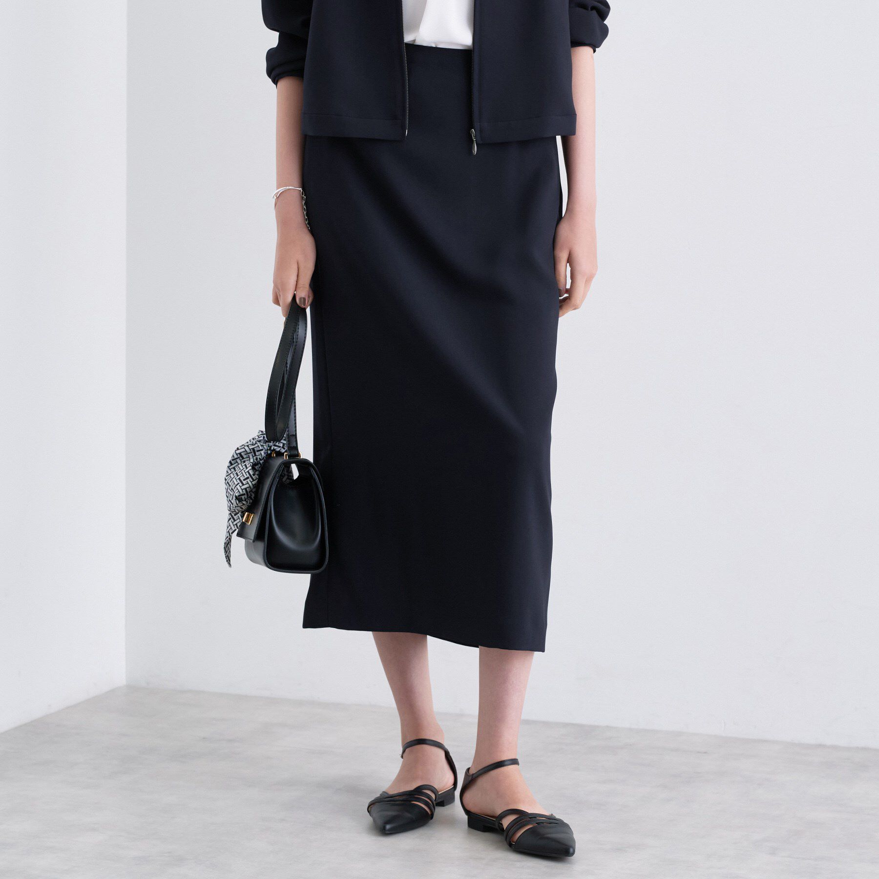 INDIVI「【洗える／UVケア／吸汗速乾】ジョーゼットナロースカート」|スカート|