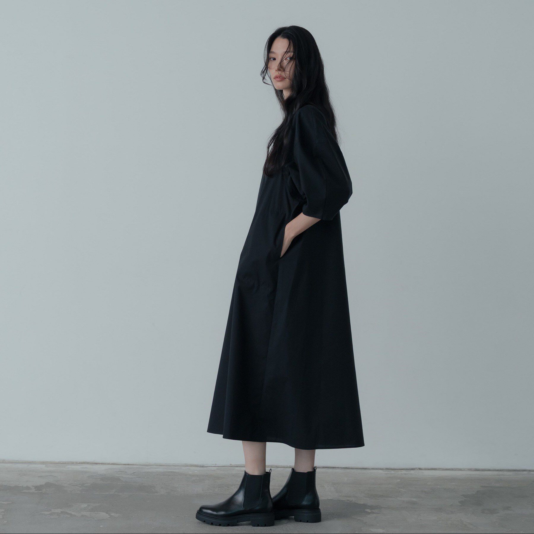 GALLEST「フォルムスリーブワンピース」|ワンピース|ブラック(019)