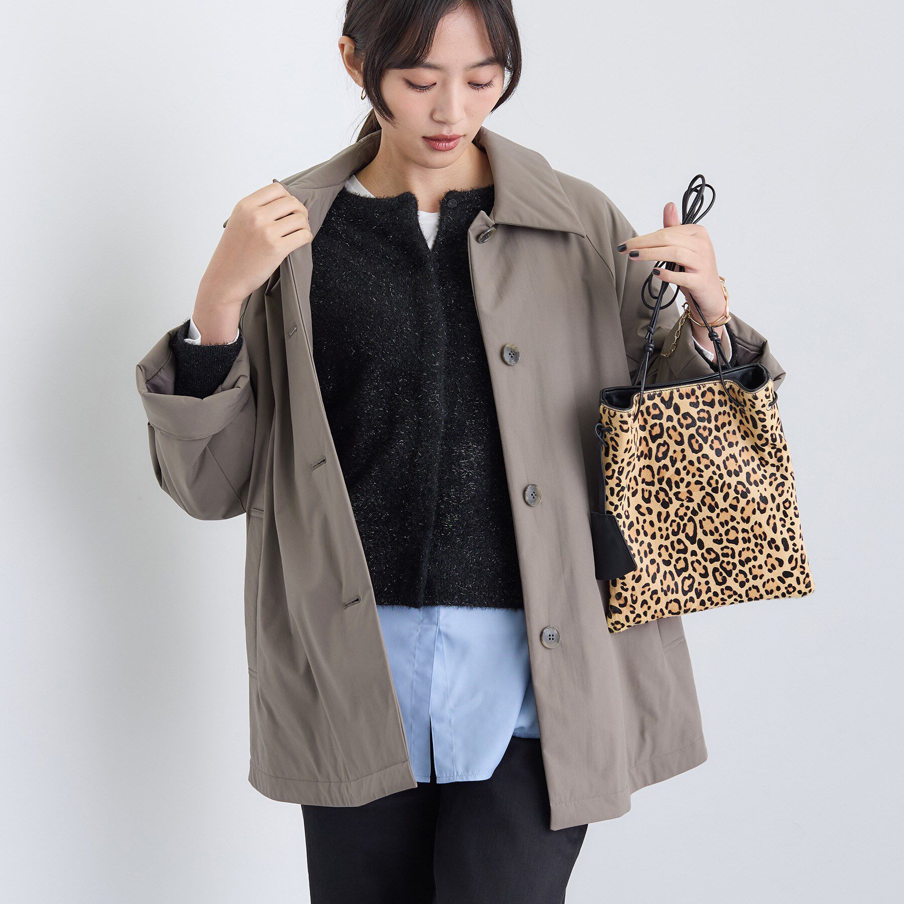 INDIVI「【超軽量／蓄熱】ライトパフステンカラーコート」|ダウン|