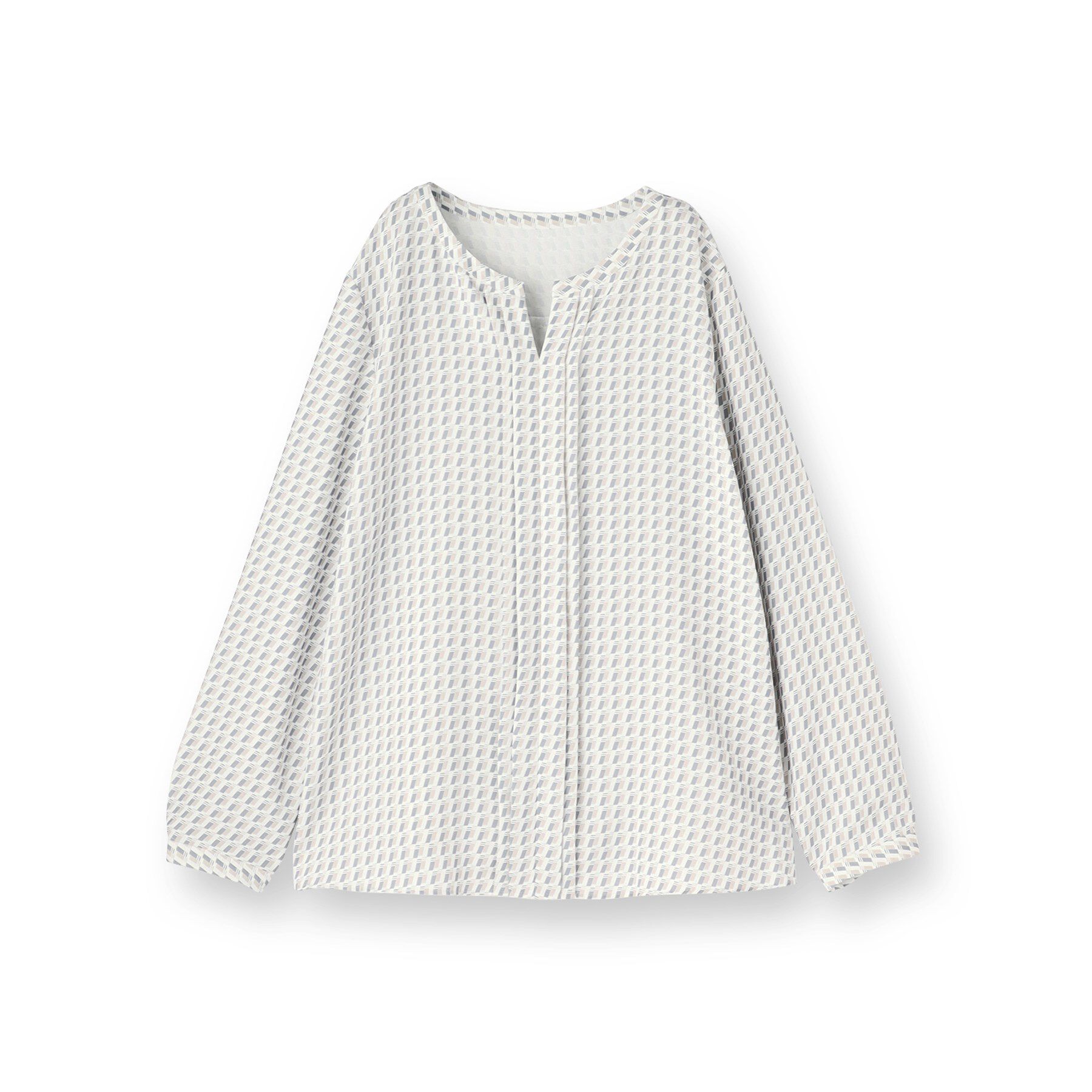 INDIVI「【洗える／透けにくい】ジオメ柄プリントブラウス」|シャツ・ブラウス|