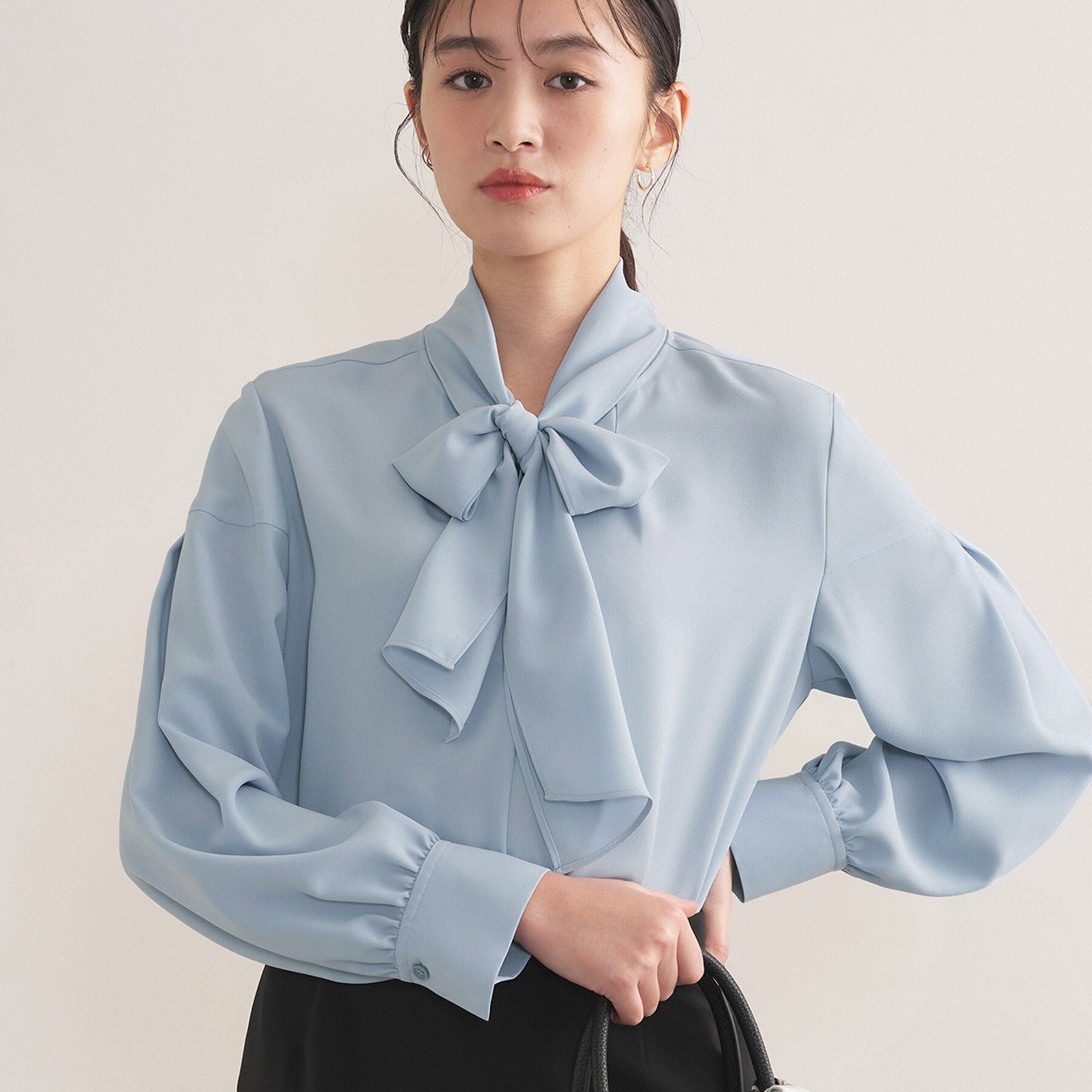 INDIVI「【洗える】ジョーゼットボウタイブラウス」|シャツ・ブラウス|