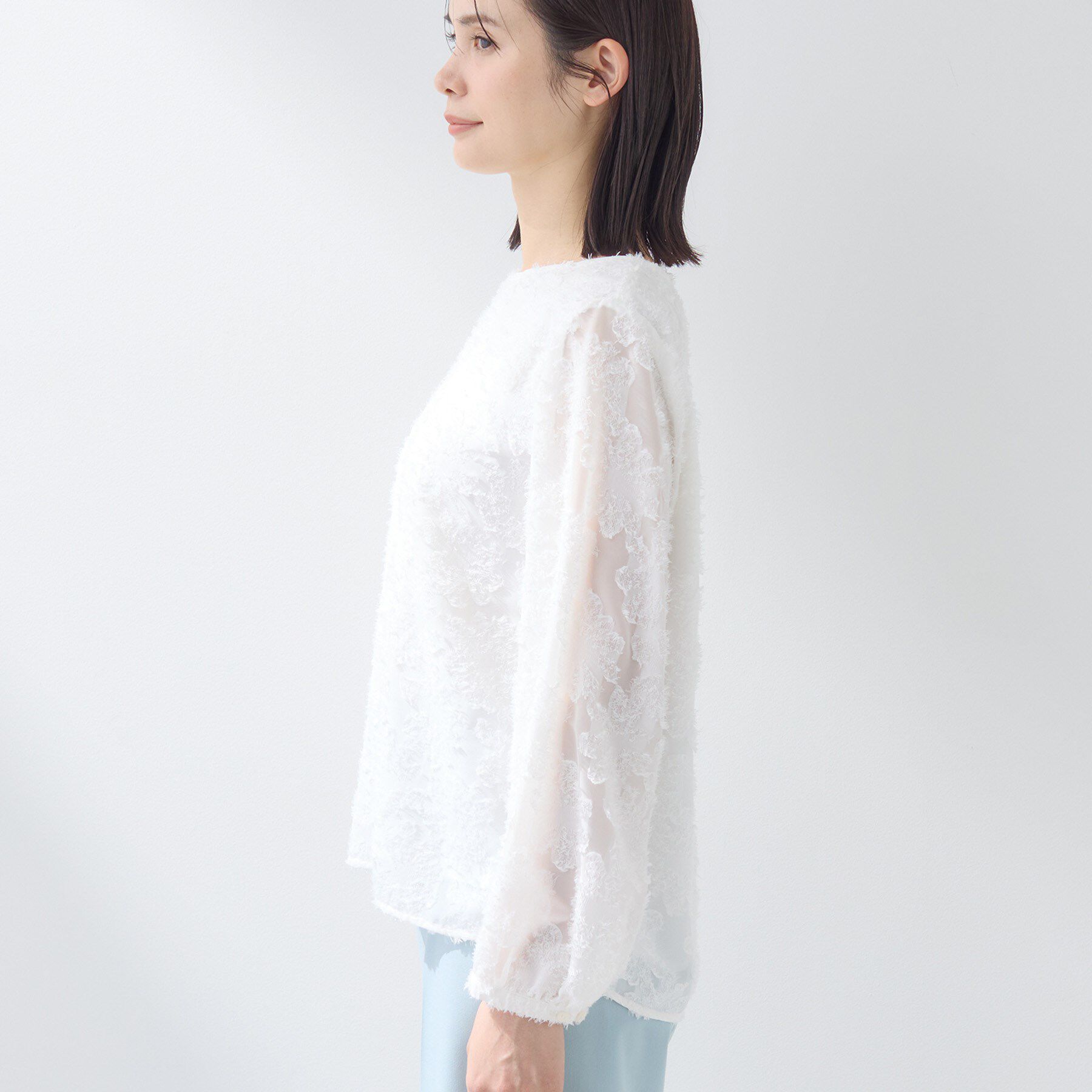 INDIVI「【華やか／大人シアー／セレモニー】カットフリンジブラウス」|シャツ・ブラウス|