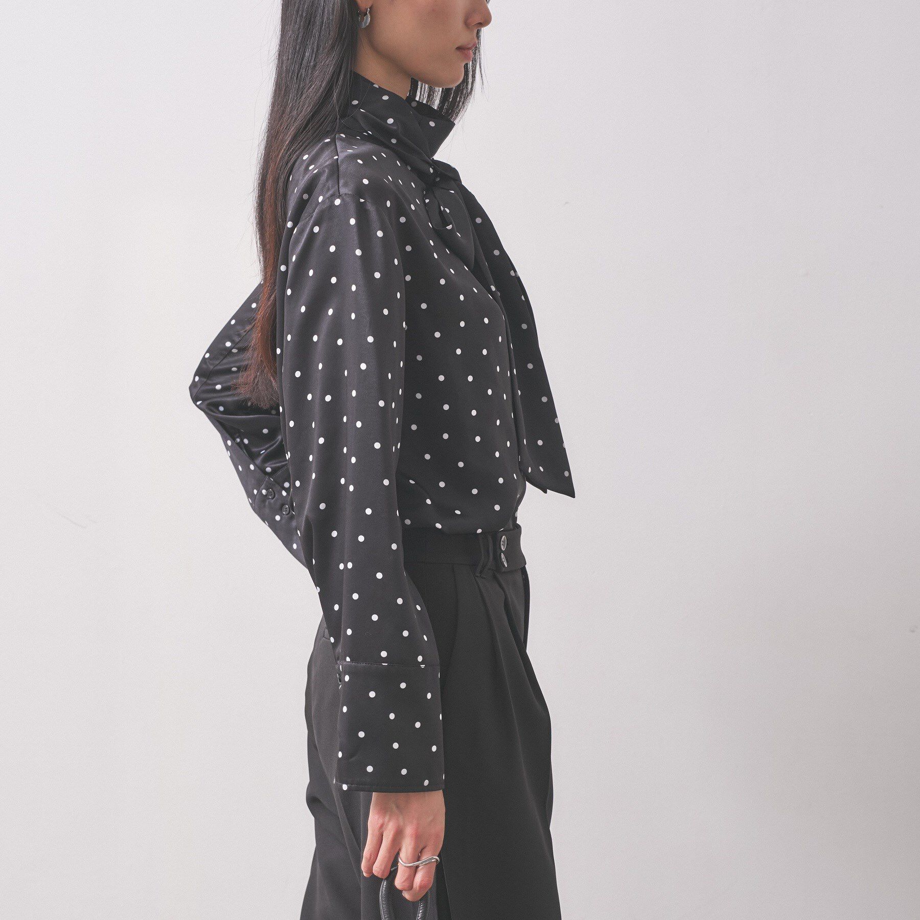 GALLEST「【オケージョン/セレモニー】サテンドットボウタイブラウス」|シャツ・ブラウス|