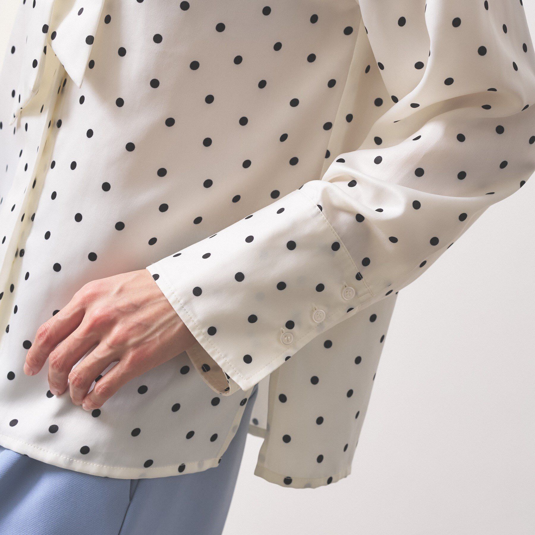 GALLEST「【オケージョン/セレモニー】サテンドットボウタイブラウス」|シャツ・ブラウス|