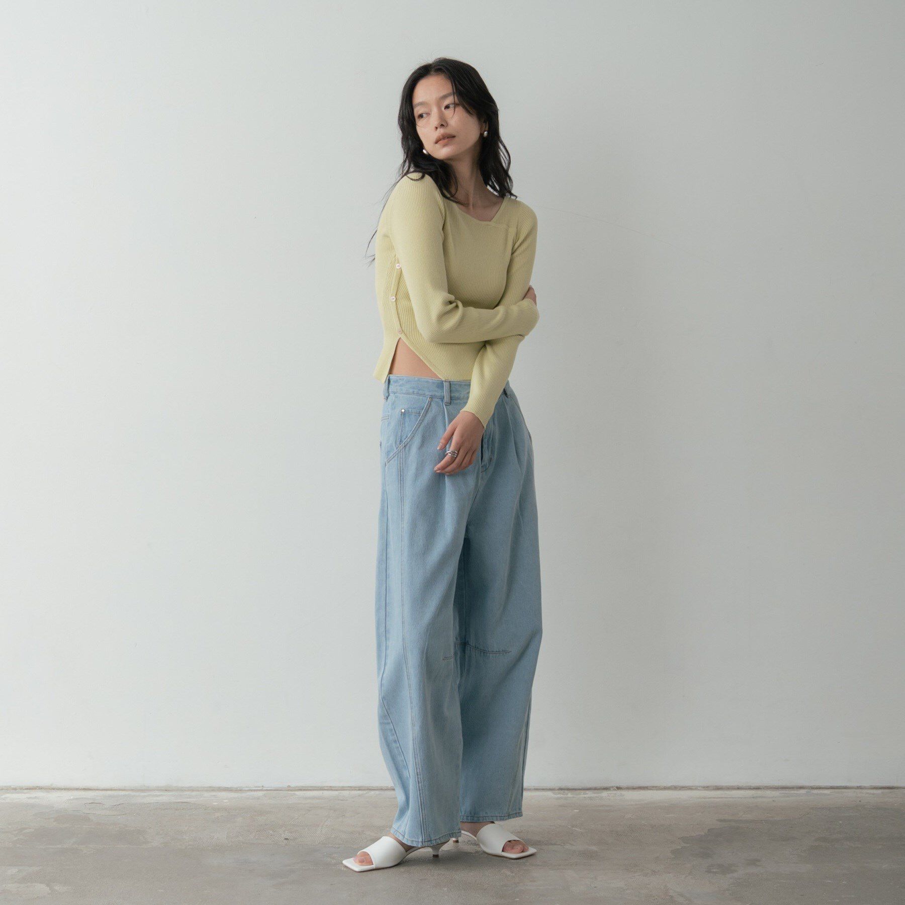 GALLEST「オフショルスリットリブニット」|ニット・セーター|