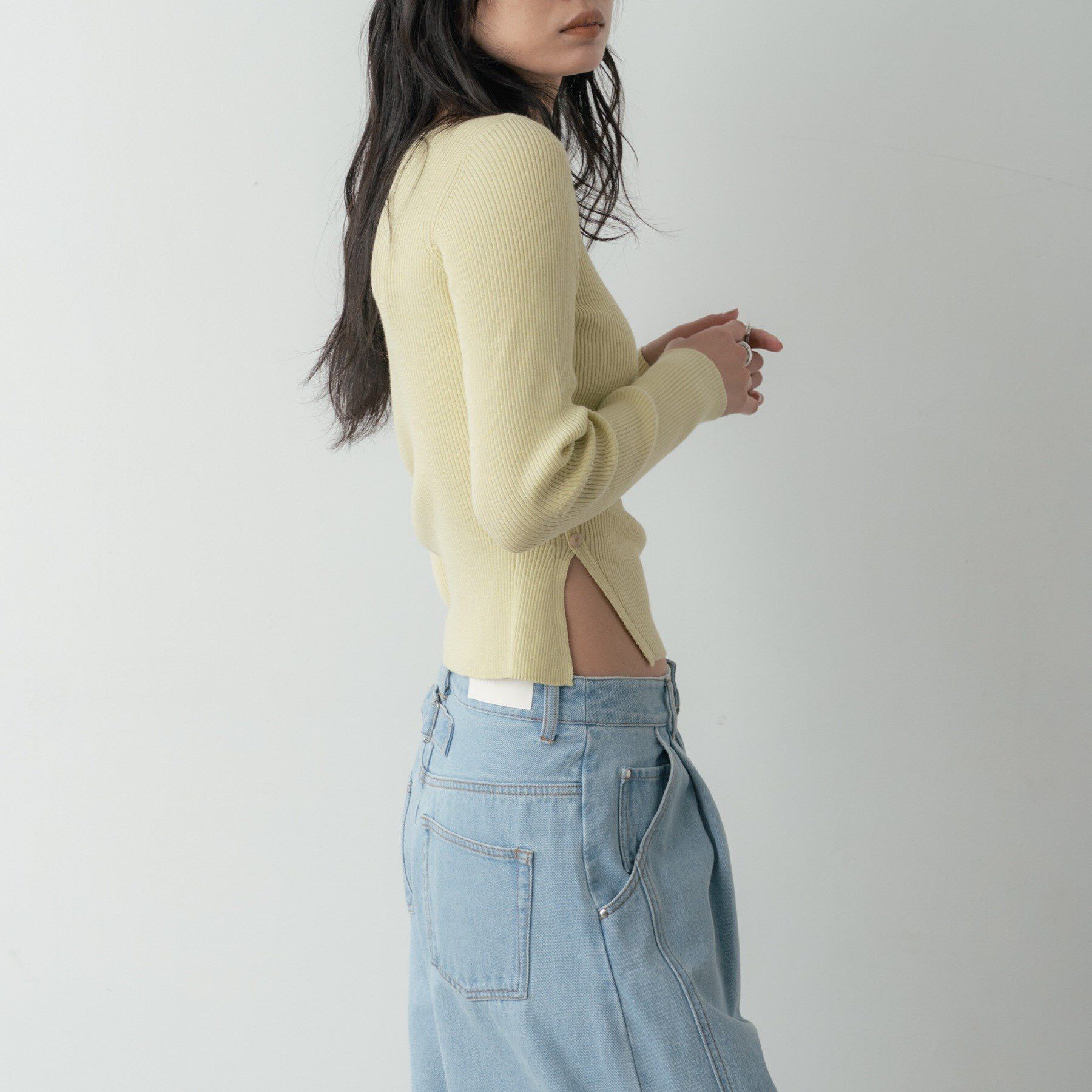 GALLEST「オフショルスリットリブニット」|ニット・セーター|