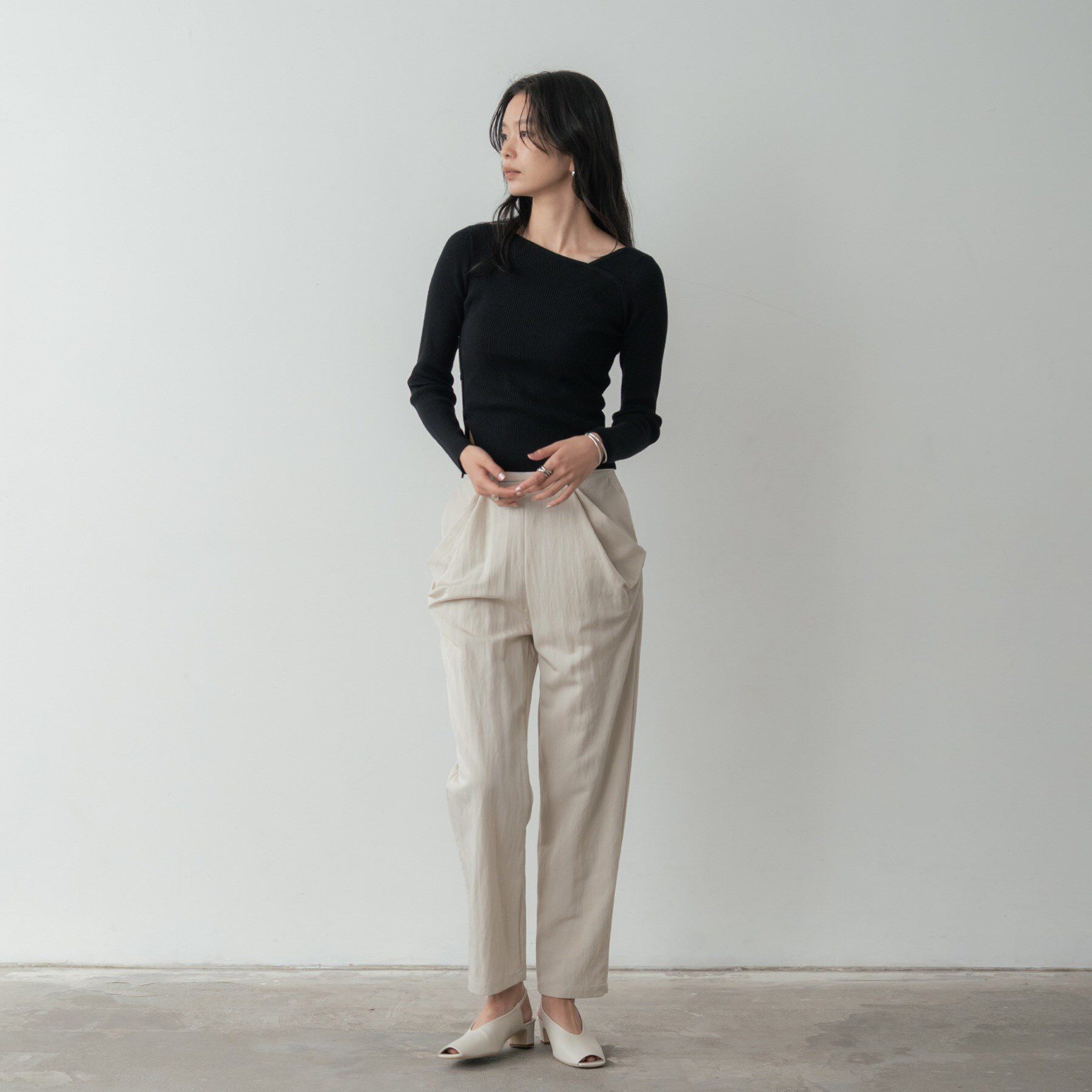 GALLEST「オフショルスリットリブニット」|ニット・セーター|