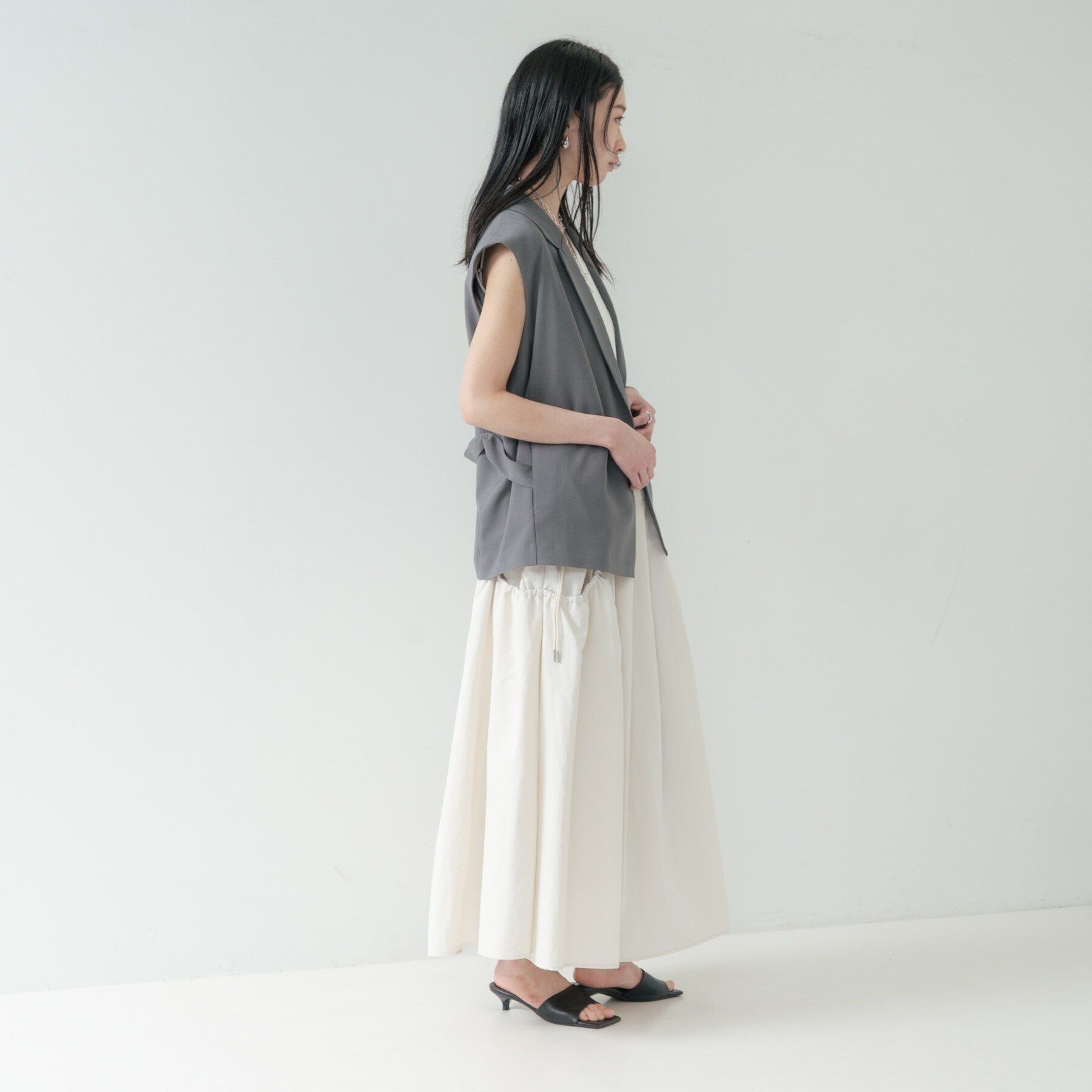 GALLEST「Comfy SET UP｜ベルテッドジレ【セットアップ対応／通勤／カセット服／接触冷感／UVカット】」|ベスト・ジレ|