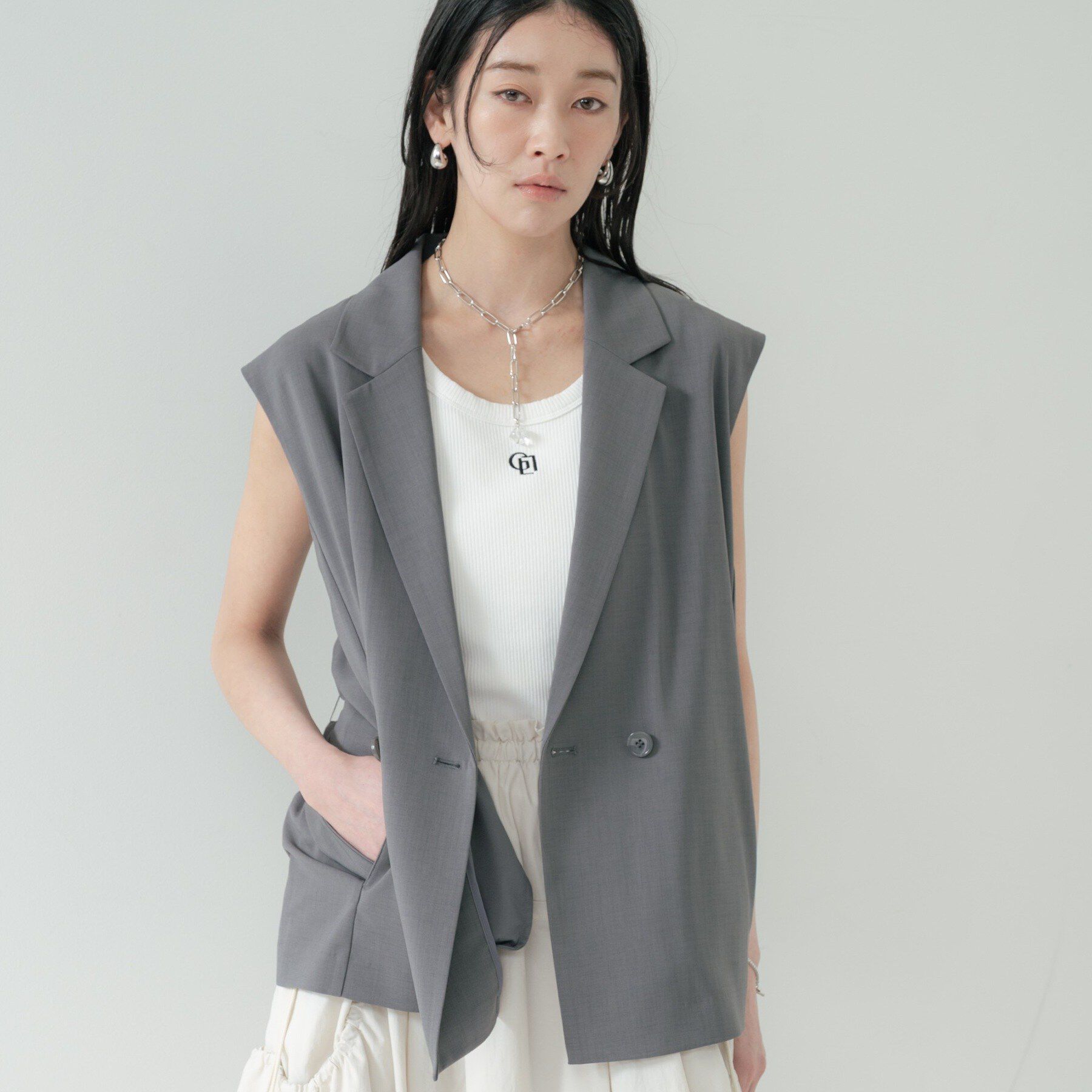 GALLEST「Comfy SET UP｜ベルテッドジレ【セットアップ対応／通勤／カセット服／接触冷感／UVカット】」|ベスト・ジレ|