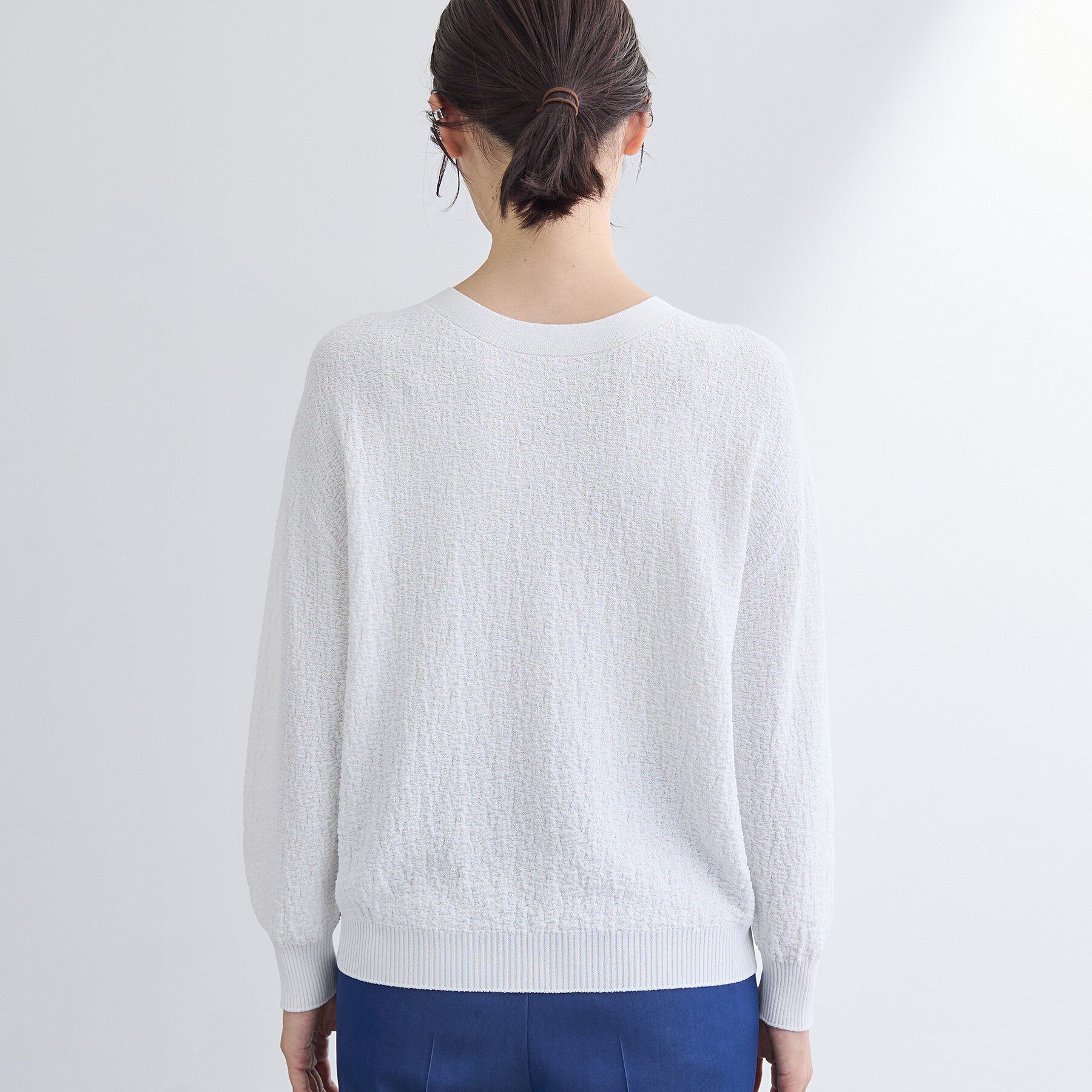 INDIVI「【前後2WAY／洗える】凹凸編地カーディガンニット」|カーディガン|