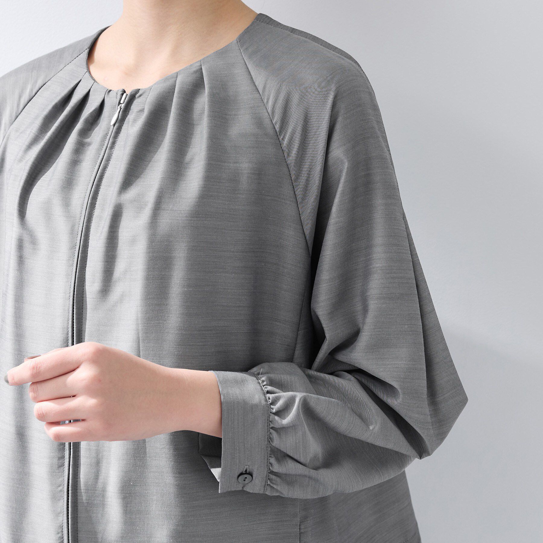 INDIVI「【洗える／大人シアー】エアリー バルーンブルゾン」|ブルゾン・スタジャン|