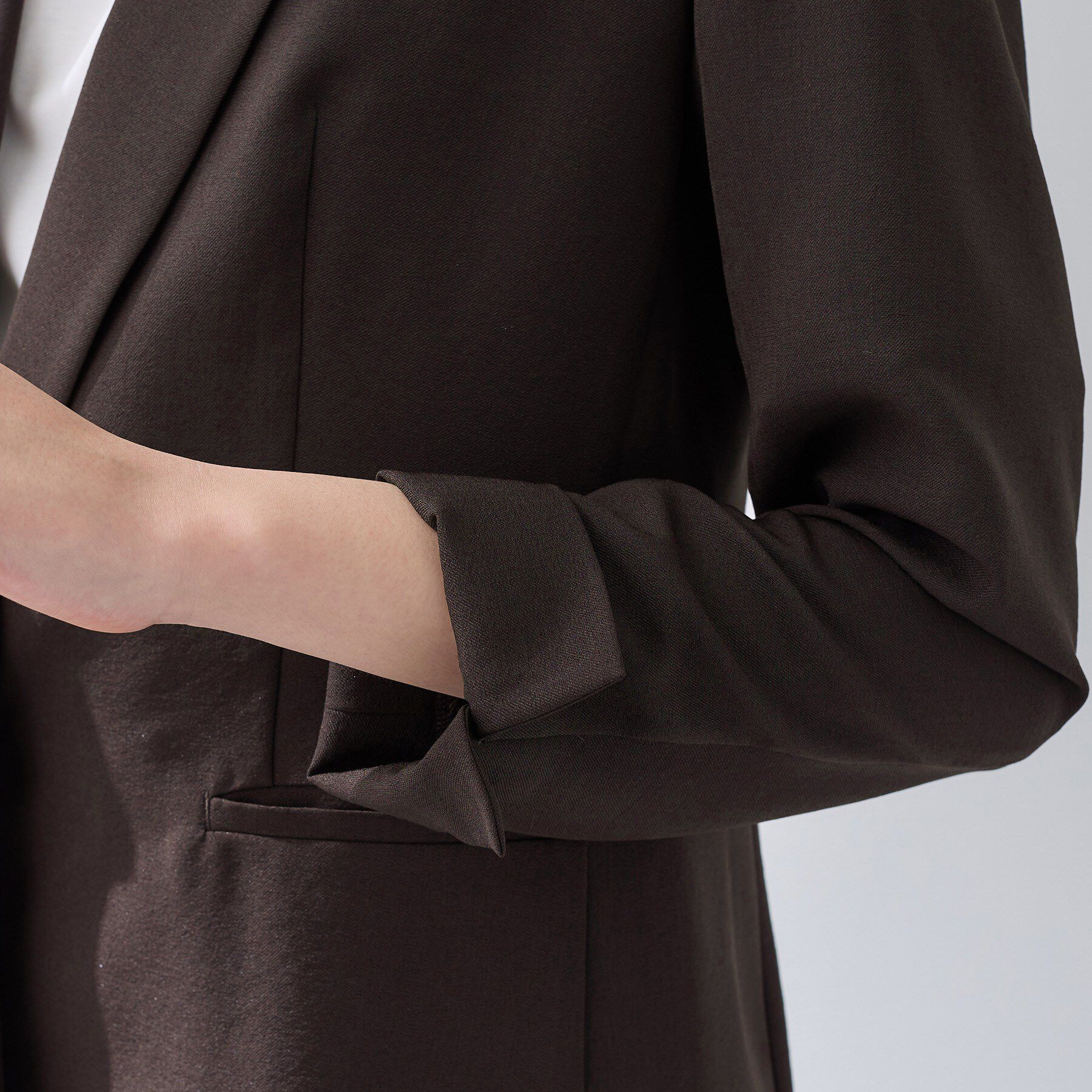 INDIVI「【洗える／UVケア／麻調】シングルジャケット」|テーラードジャケット|