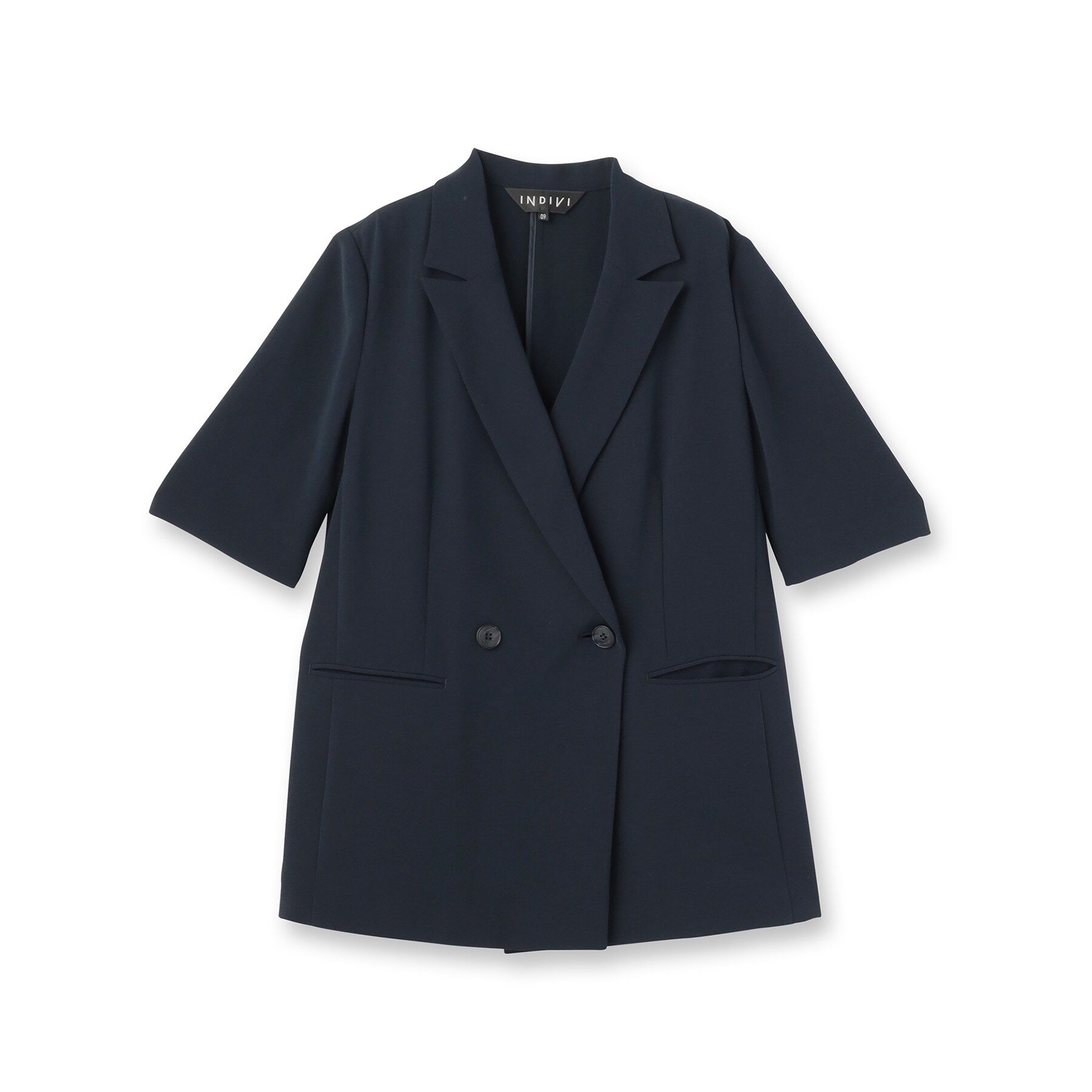 INDIVI「【着る日傘】ハーフスリーブダブルジャケット」|テーラードジャケット|