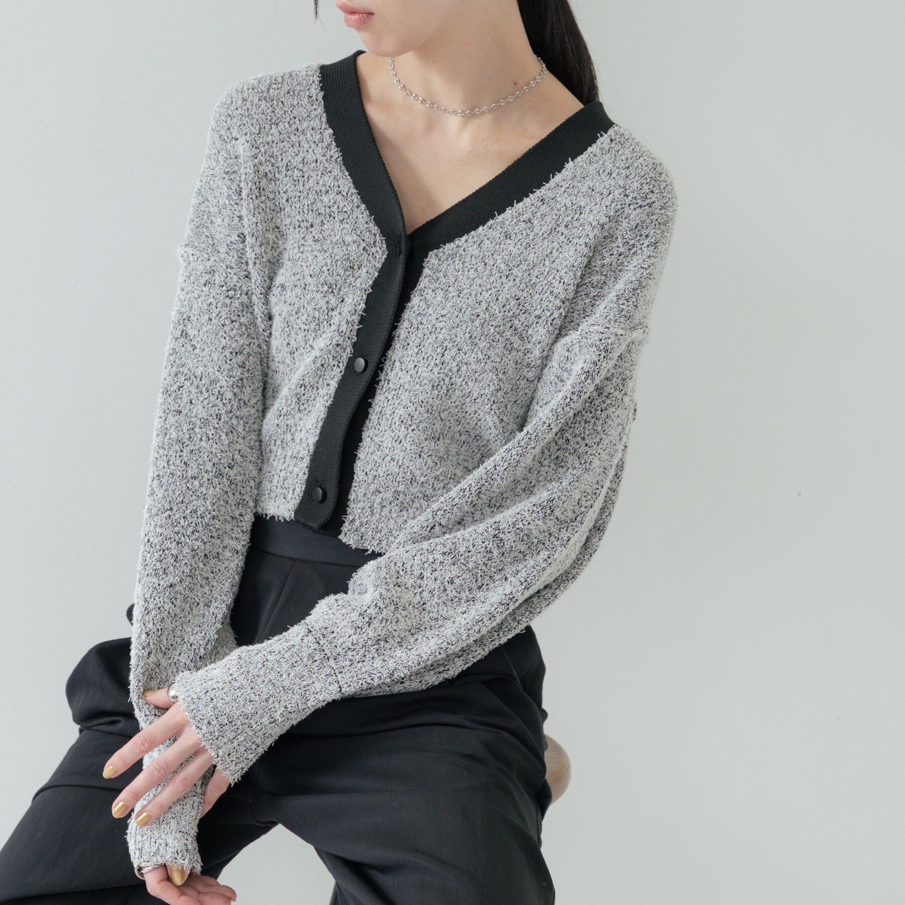 GALLEST「ファンシーヤーンVネックカーディガン」|カーディガン|