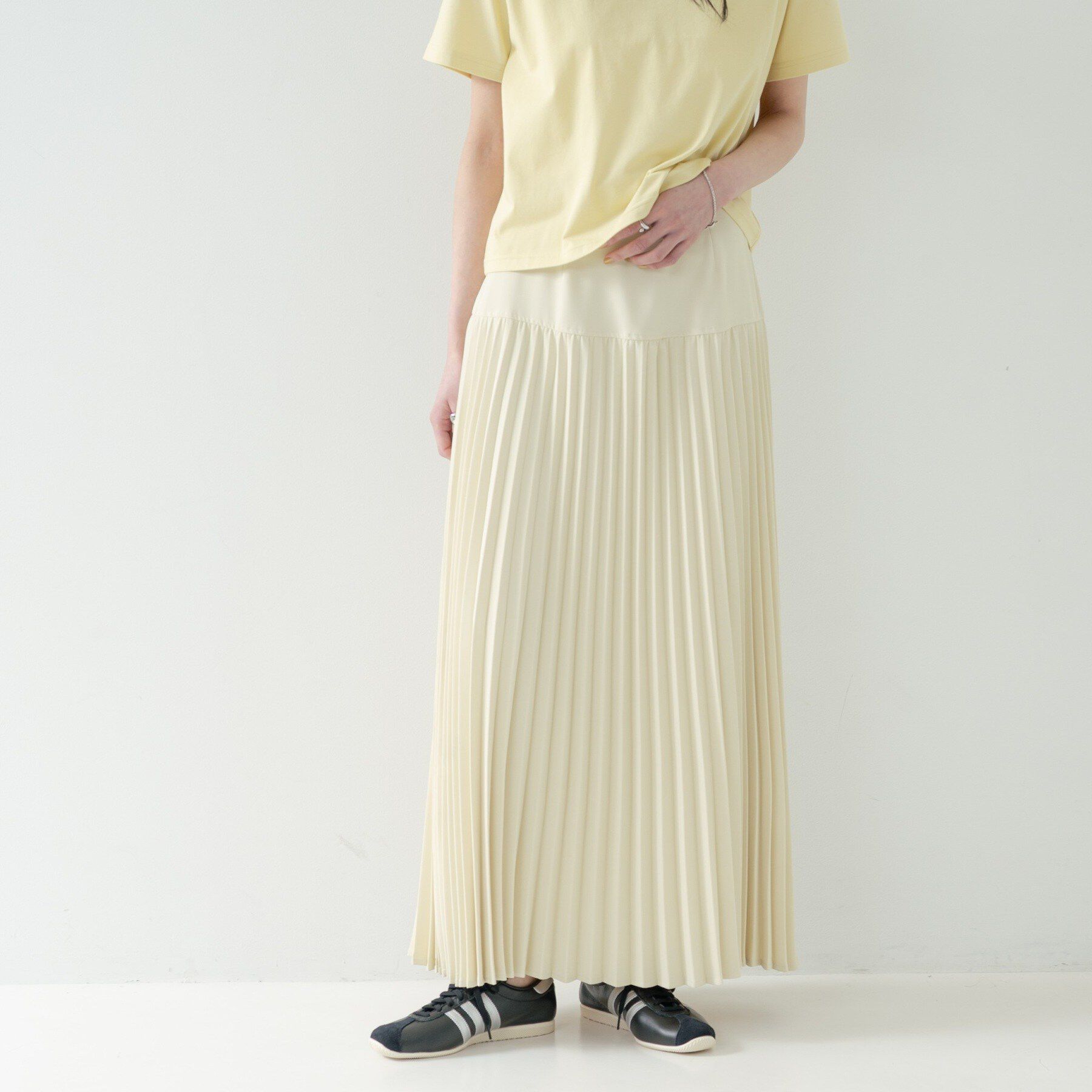 GALLEST「プリーツロングスカート」|スカート|ライトイエロー(03