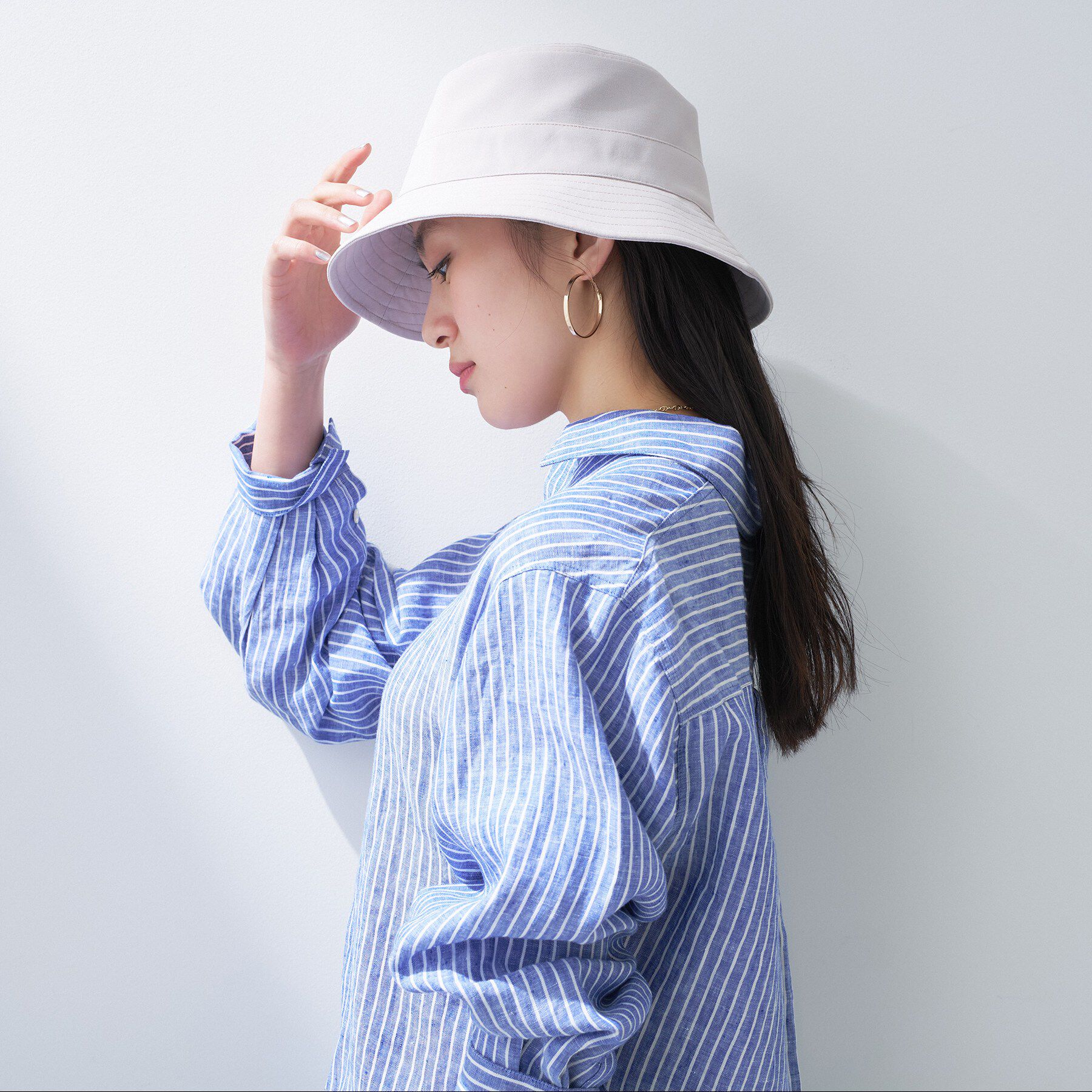 INDIVI「【着る日傘／UVケア】バケットハット」|ハット|ライトグレー(611