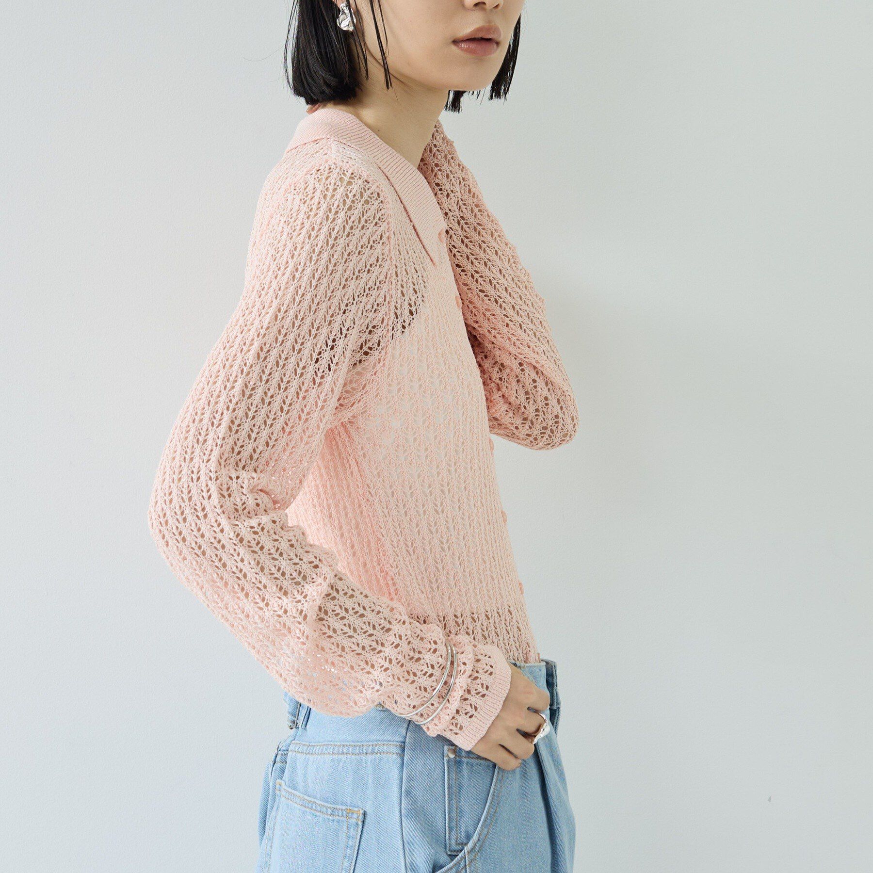 GALLEST「リネンライククロシェポロニット」|ニット・セーター|