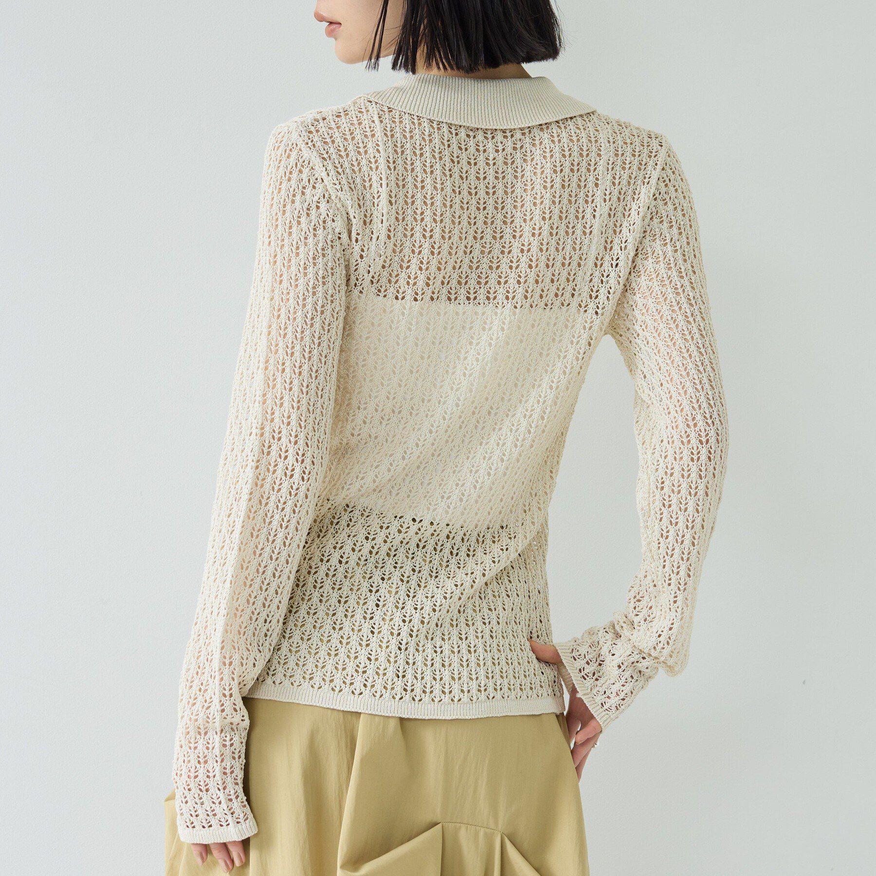 GALLEST「リネンライククロシェポロニット」|ニット・セーター|