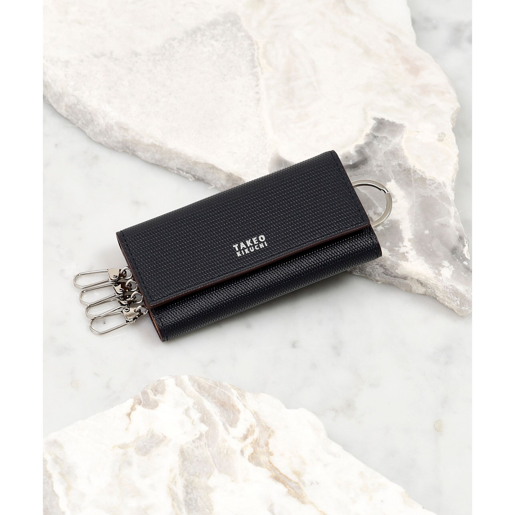 TAKEO KIKUCHI「【ソフト＆ナチュラル】ミニメッシュ レザー キーケース」|キーケース|ネイビー(593)