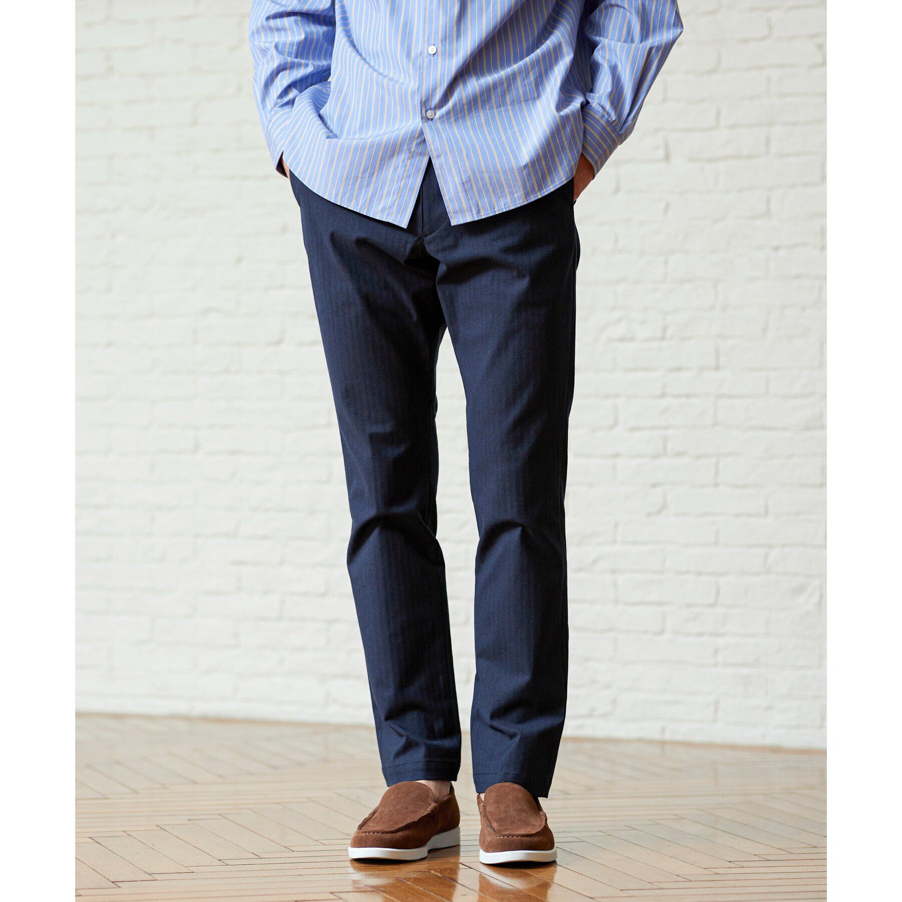 TAKEO KIKUCHI「【Made in JAPAN】播州織 ヘリンボン ストレート パンツ」|その他|