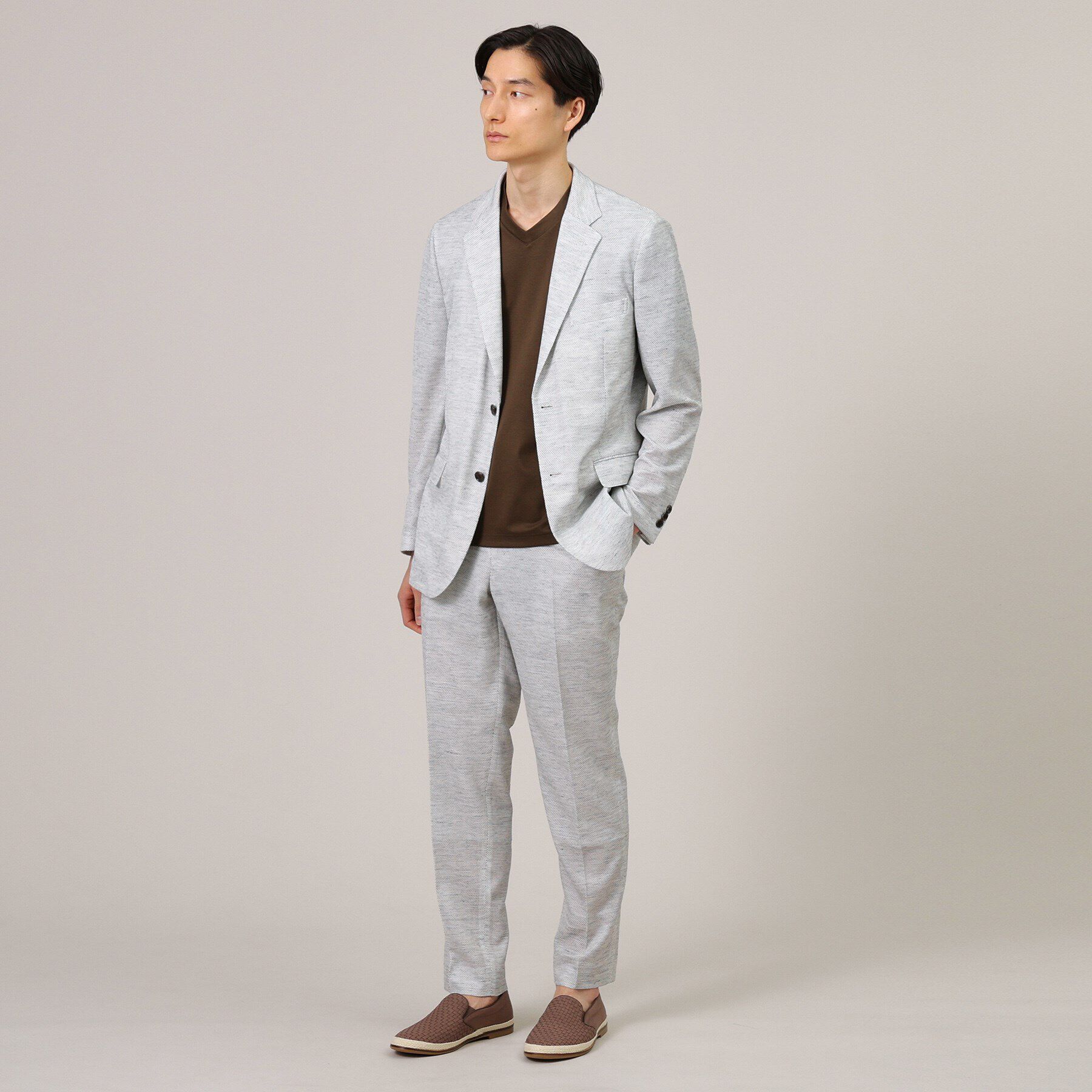 TAKEO KIKUCHI「【尾州織】リネンブレンド メッシュ ジャケット」|テーラードジャケット|