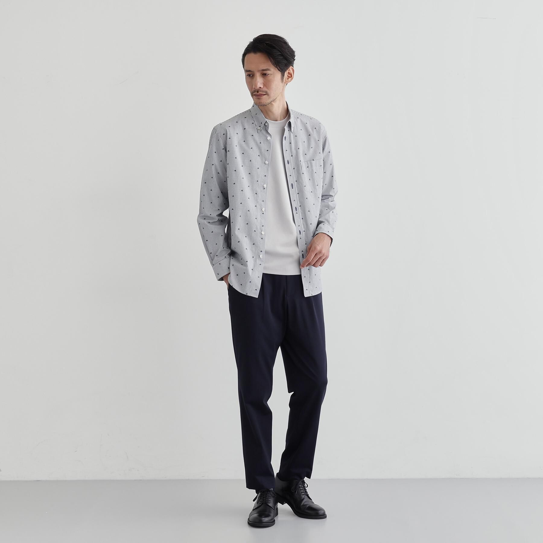 TAKEO KIKUCHI「ハットモチーフ ジャカード ストライプ シャツ」|シャツ・ブラウス|