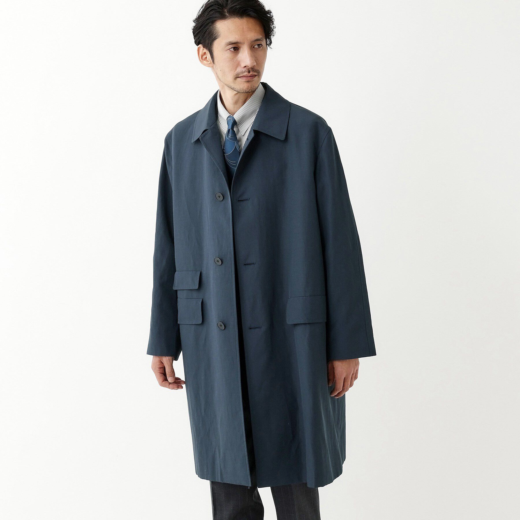 TAKEO KIKUCHI「【THE FLAGSHIP】ステンカラー スプリング コート」|ステンカラーコート|ブルー(093)