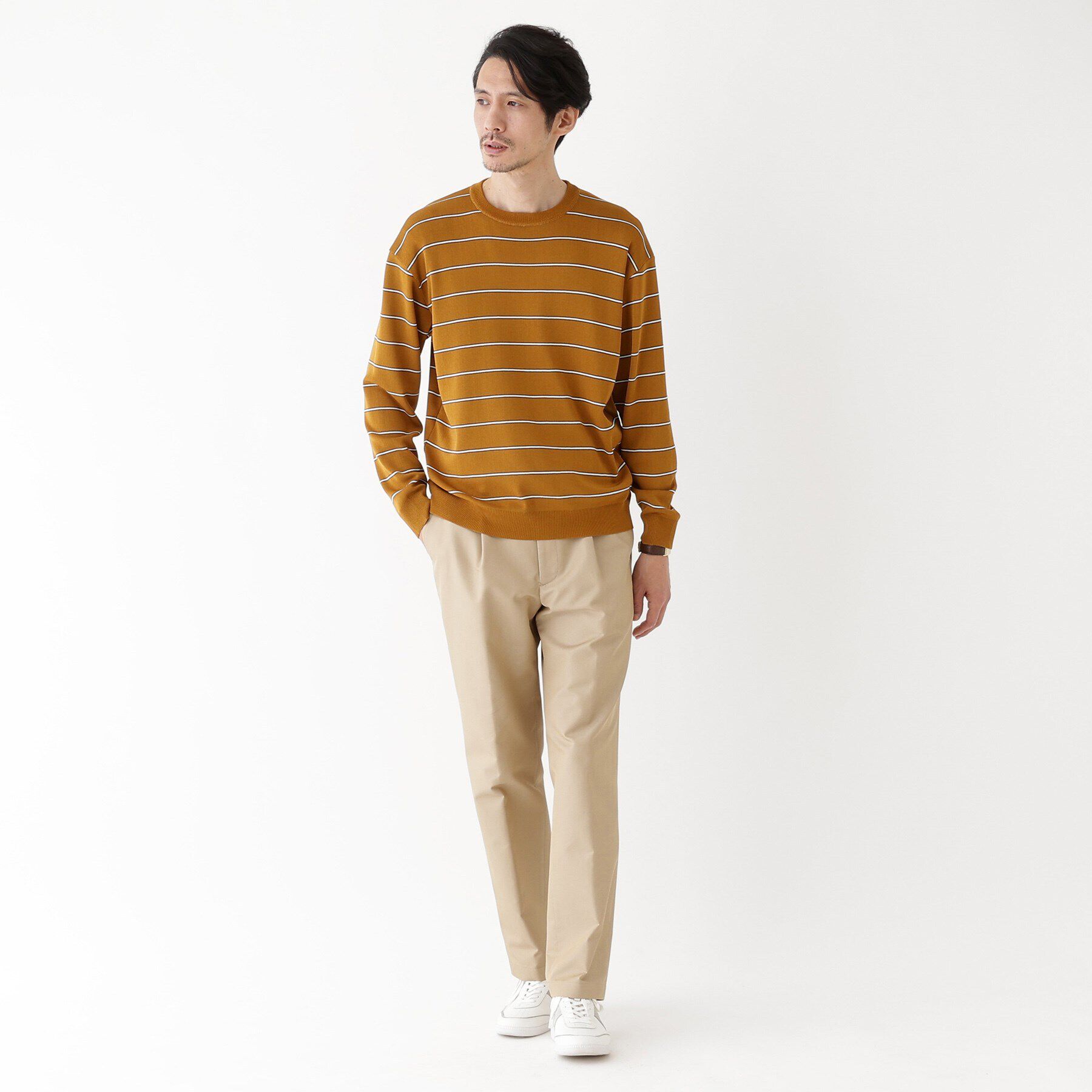 TAKEO KIKUCHI「【THE FLAGSHIP】ボーダー プルオーバー ニット」|ニット・セーター|