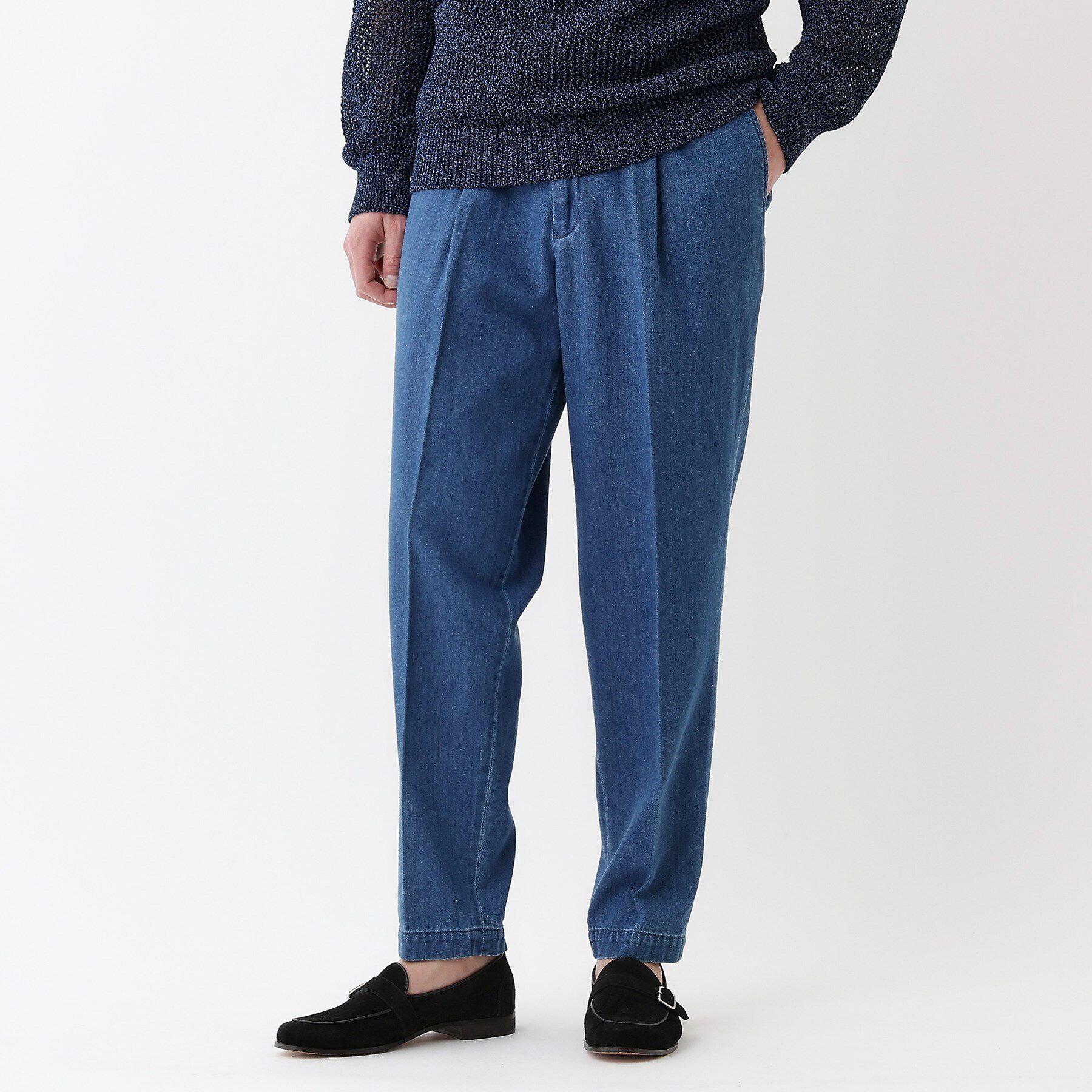 TAKEO KIKUCHI「【THE FLAGSHIP】綿キュプラウールデニム イージーパンツ」|その他|ブルー(091)