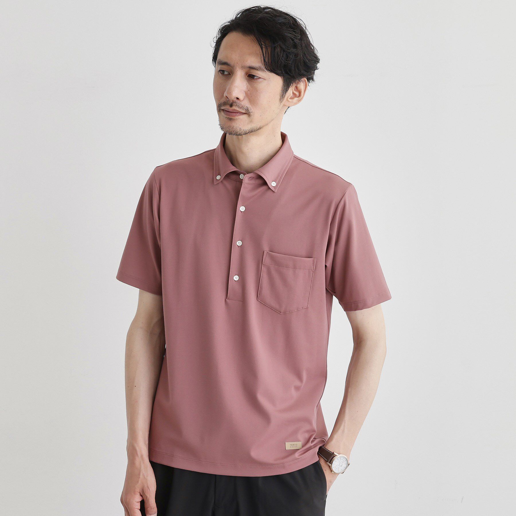 TAKEO KIKUCHI「【接触冷感/ONOFF】ビズ ポロシャツ」|ポロシャツ|ピンク(072)