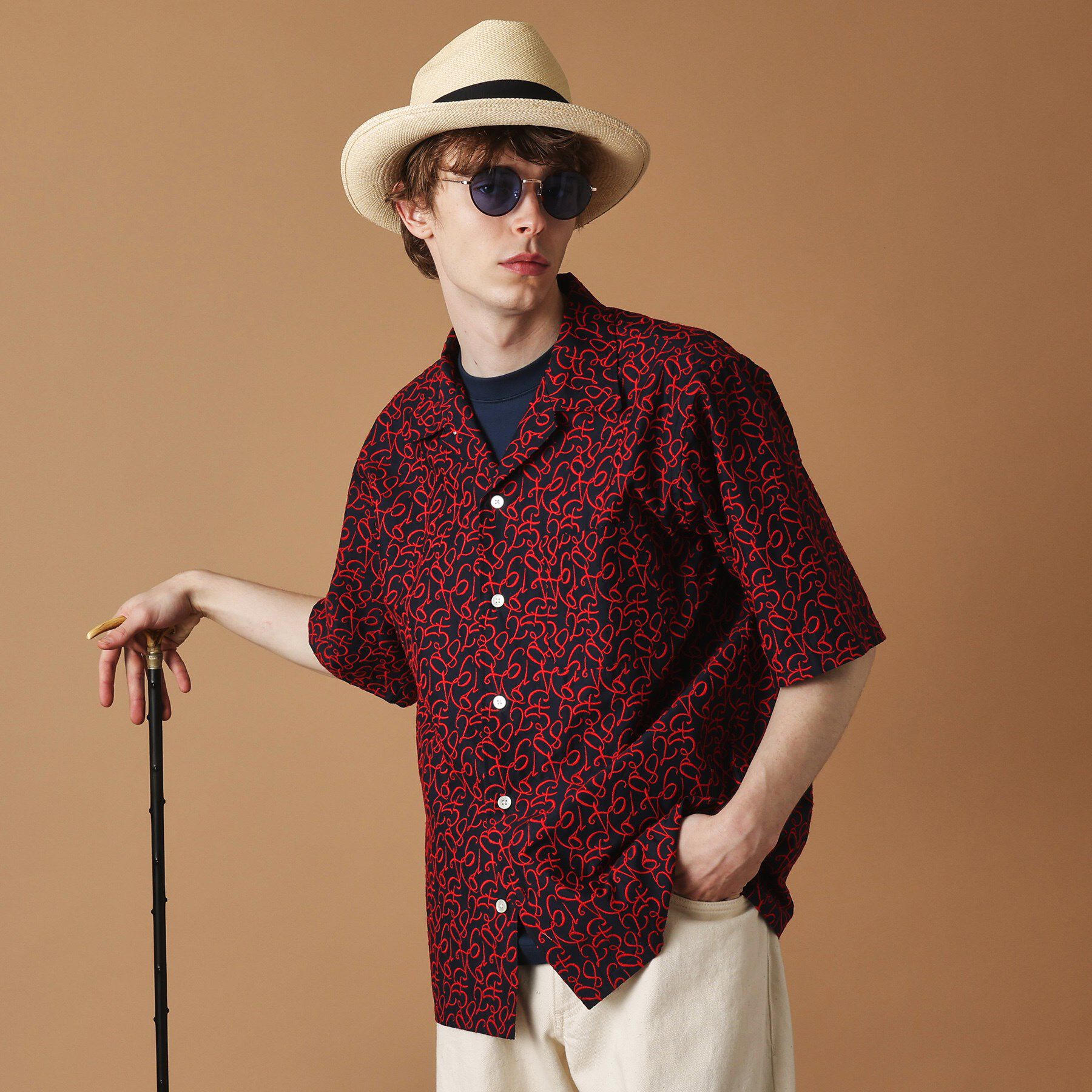 40CARATS&525「数字エンブロイダリー半袖シャツ」|シャツ・ブラウス|