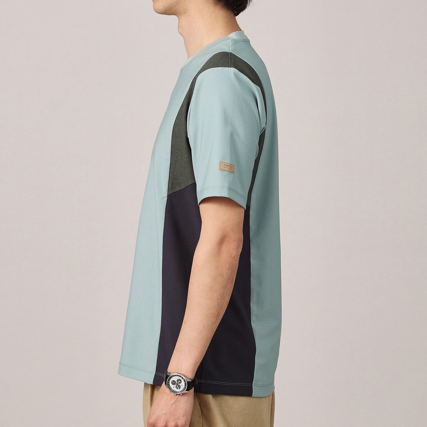 TAKEO KIKUCHI「【Sサイズ～】サイド切替え 半袖カットソー」|Tシャツ・カットソー|