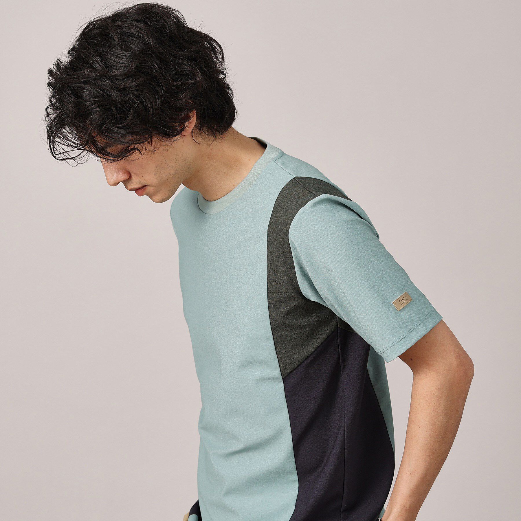 TAKEO KIKUCHI「【Sサイズ～】サイド切替え 半袖カットソー」|Tシャツ・カットソー|