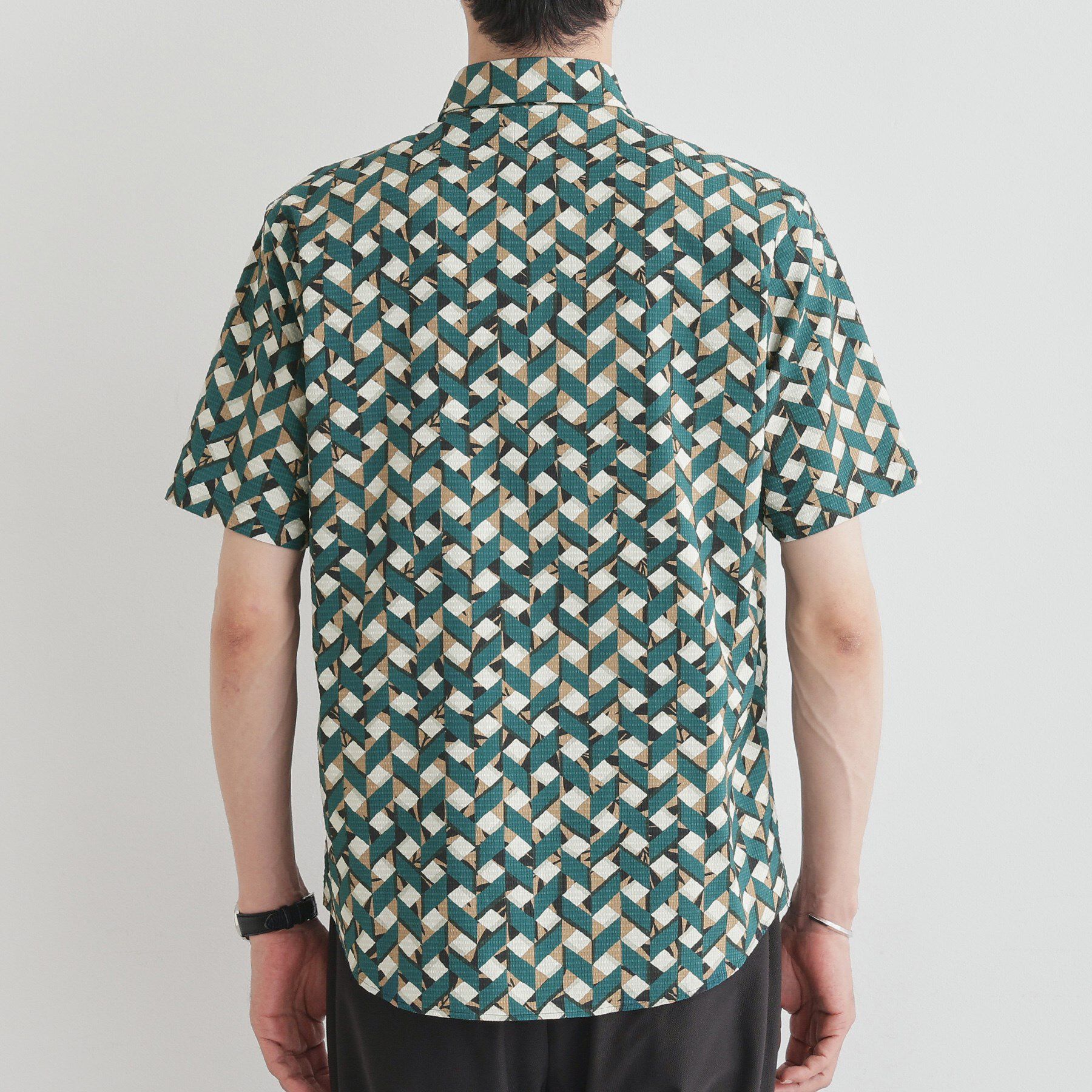 TAKEO KIKUCHI「【COOL CITY WEAR】籠目アート柄 サッカーシャツ /通気性」|シャツ・ブラウス|