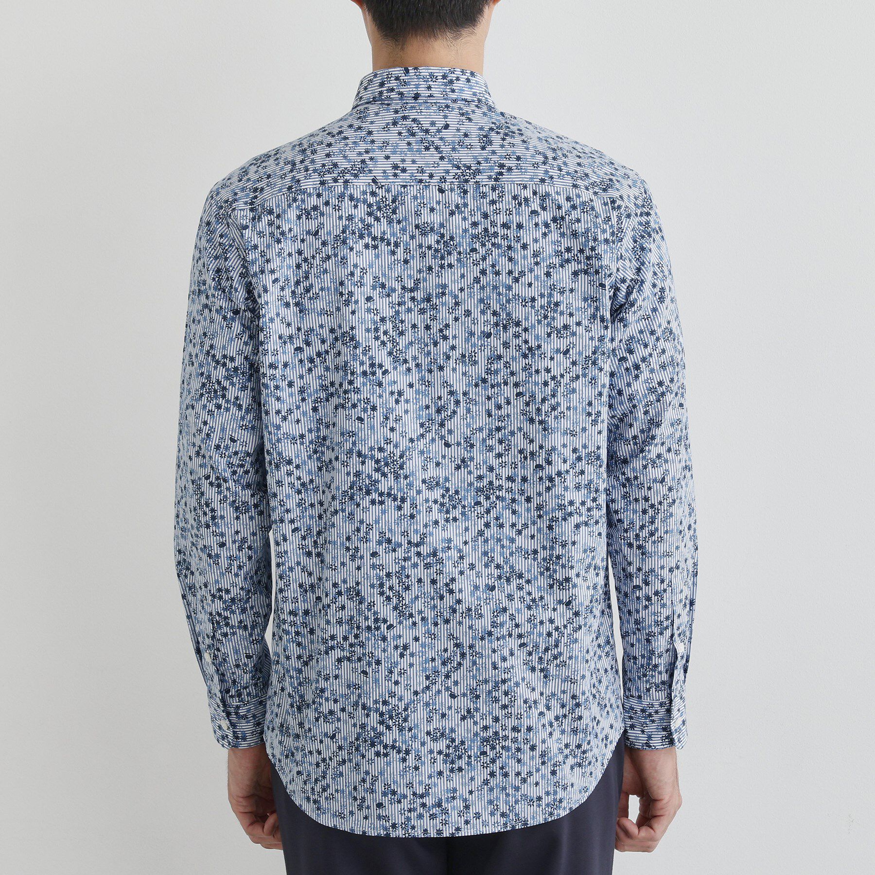 TAKEO KIKUCHI「ストライプ小花 長袖シャツ」|シャツ・ブラウス|