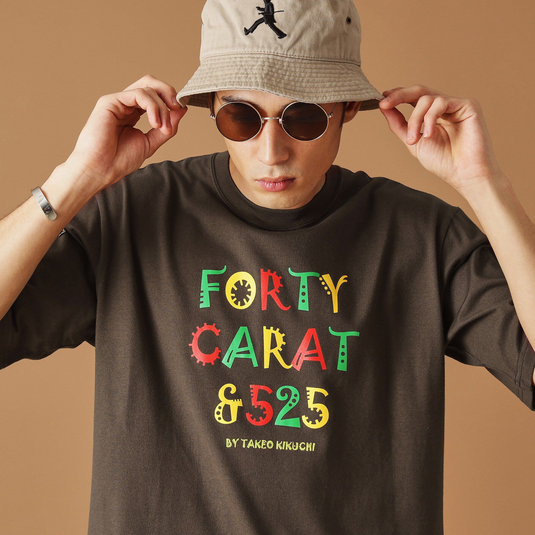 40CARATS&525「【Sサイズ～】レゲエ調プリント半袖Tシャツ」|Tシャツ・カットソー|