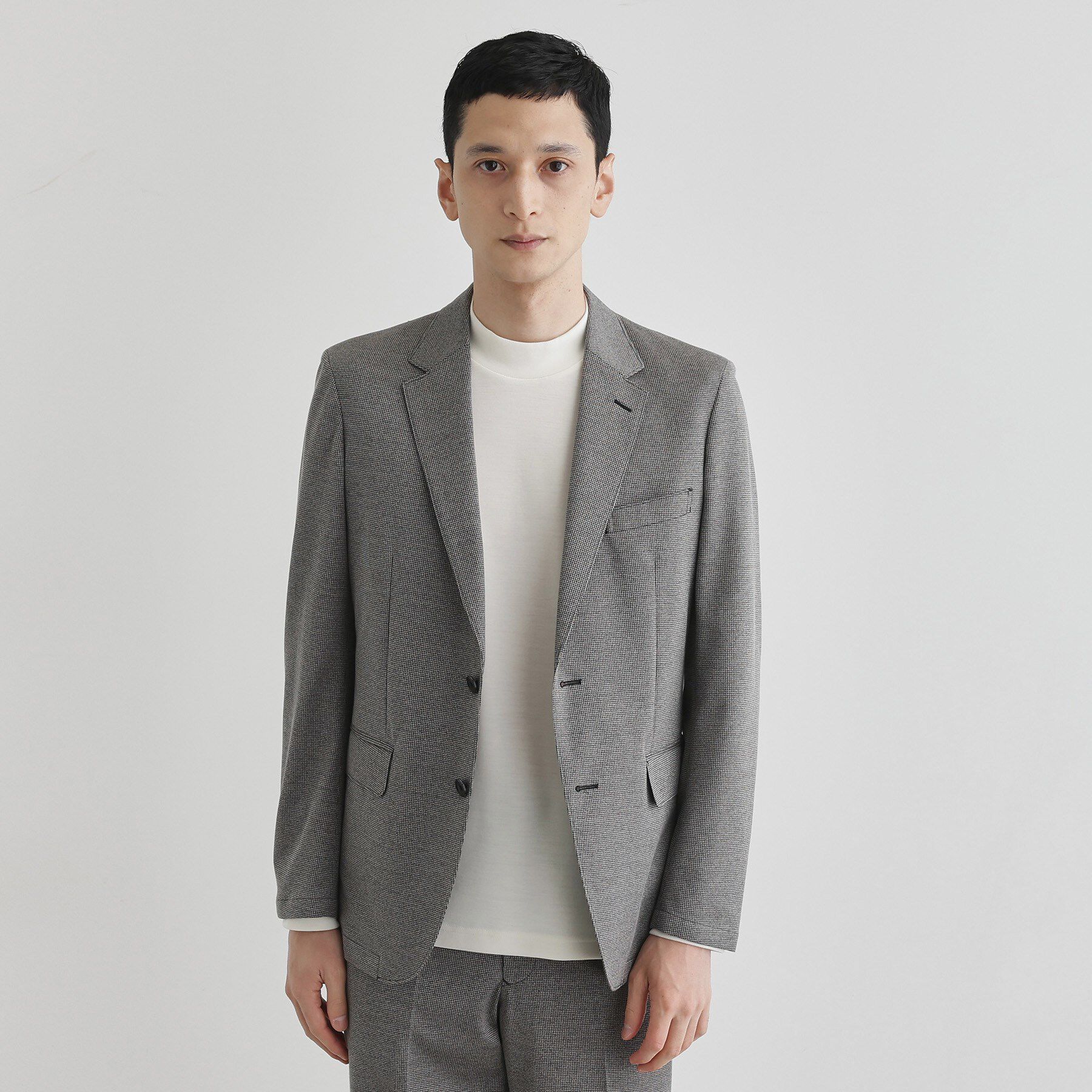 TAKEO KIKUCHI「ピンジャージ 千鳥 ジャケット」|テーラードジャケット|ブラック(419)