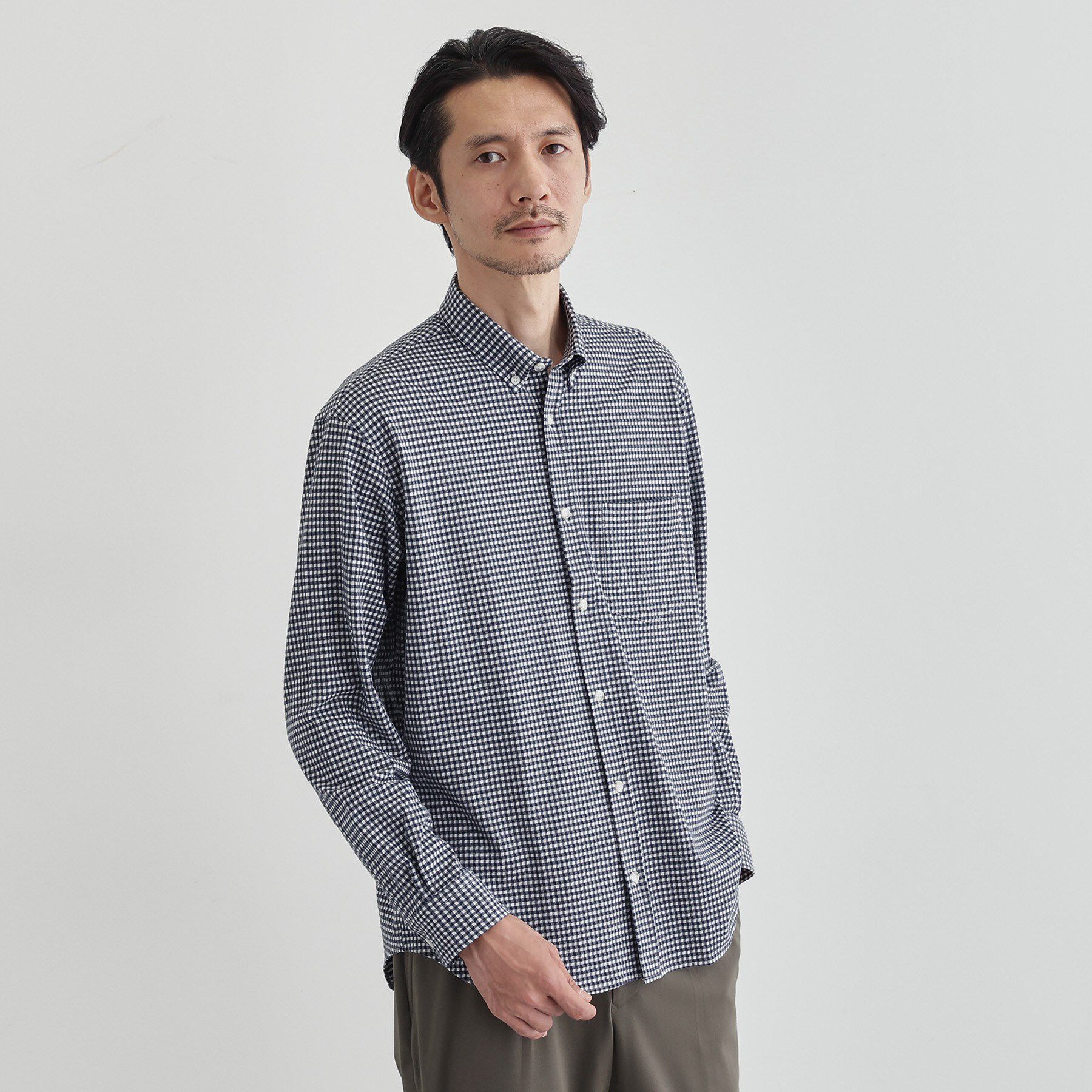 TAKEO KIKUCHI「シアサッカーギンガムチェック ストレッチシャツ」|シャツ・ブラウス|