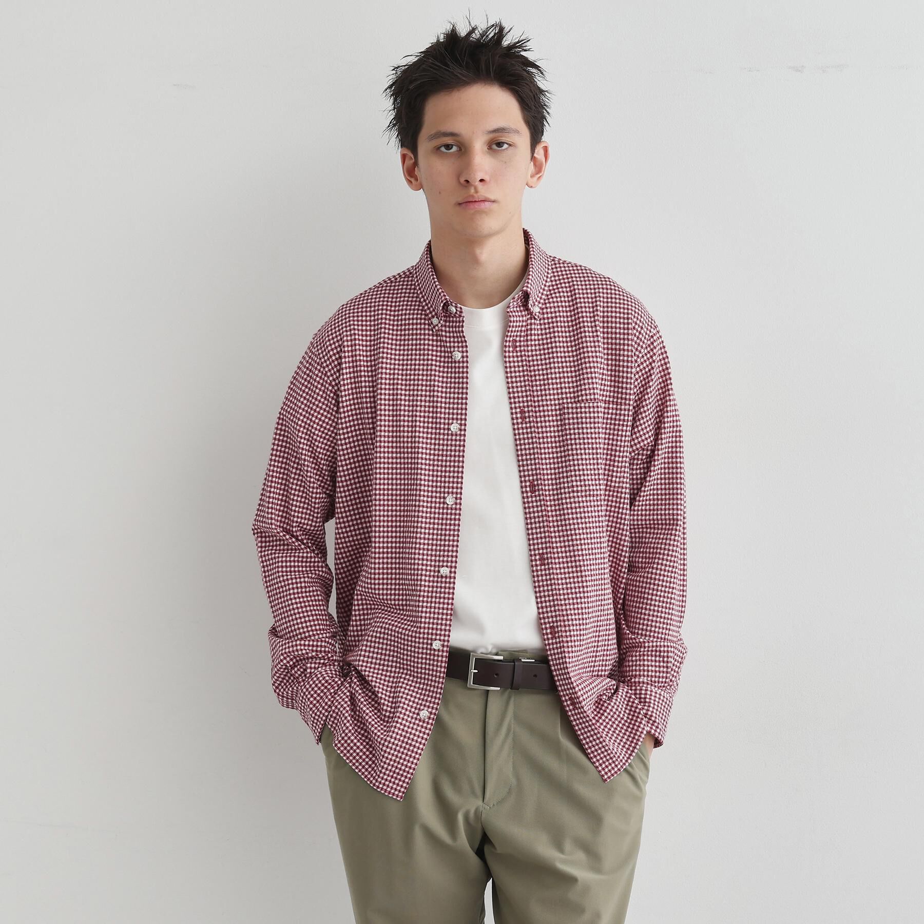 TAKEO KIKUCHI「シアサッカーギンガムチェック ストレッチシャツ」|シャツ・ブラウス|