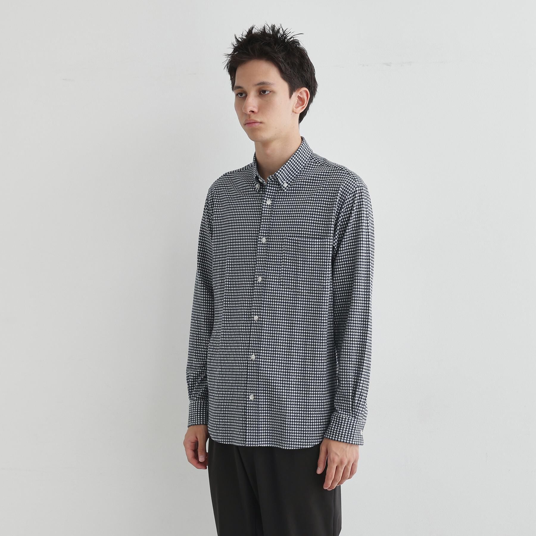 TAKEO KIKUCHI「シアサッカーギンガムチェック ストレッチシャツ」|シャツ・ブラウス|