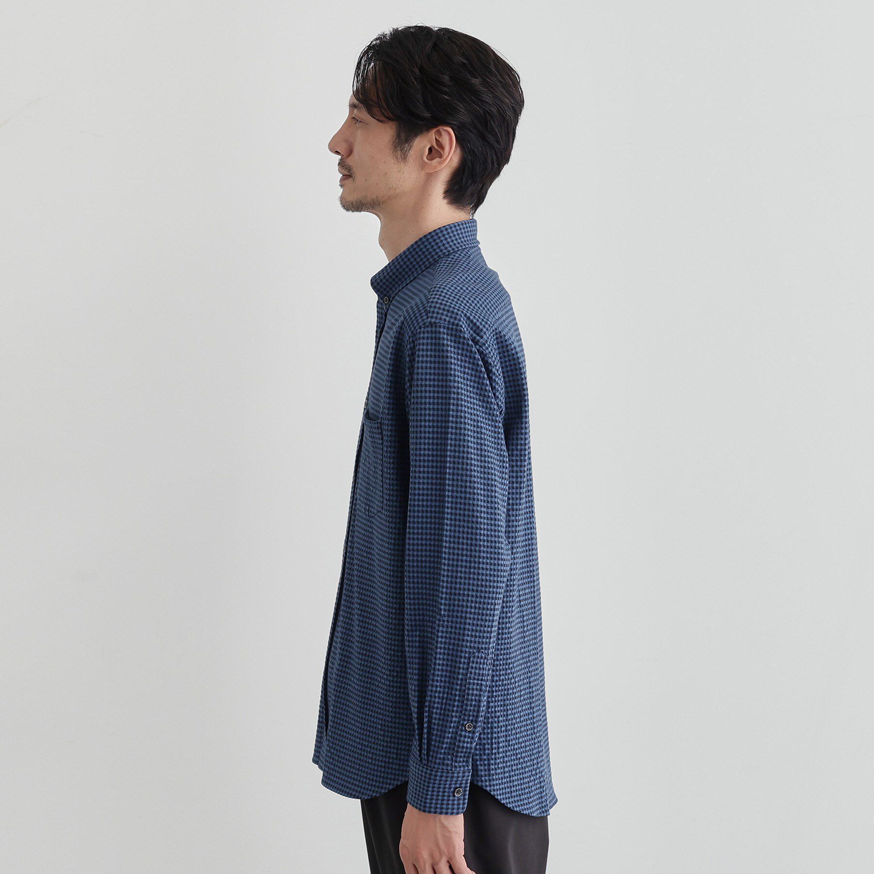 TAKEO KIKUCHI「シアサッカーギンガムチェック ストレッチシャツ」|シャツ・ブラウス|