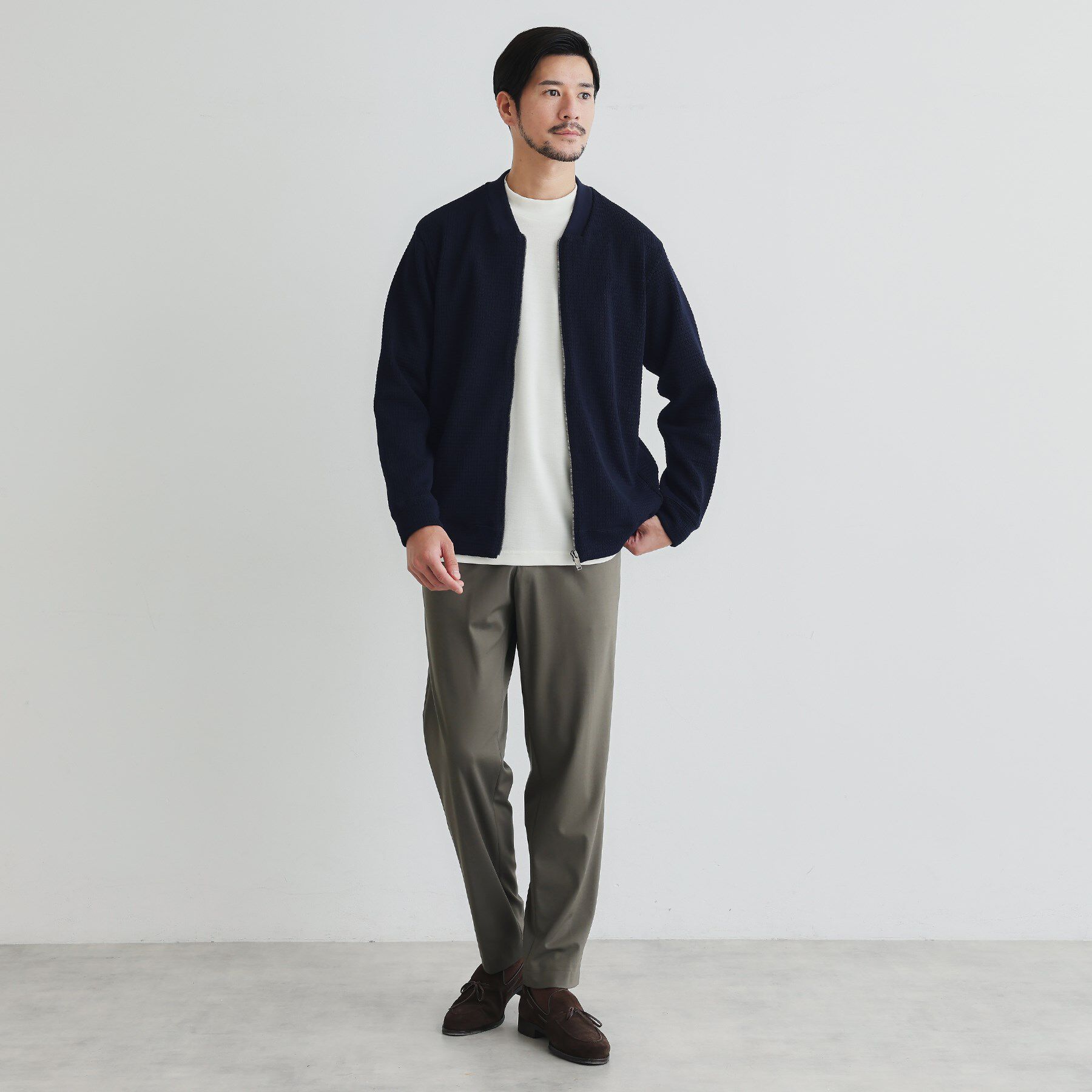 TAKEO KIKUCHI「ニットライクジャージ ブルゾン」|ブルゾン・スタジャン|